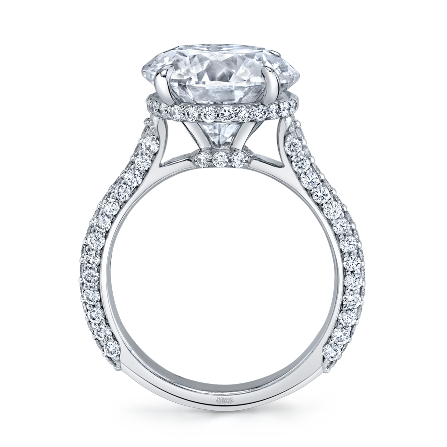 Platinum 3 Sided Shank Round Diamond Ring