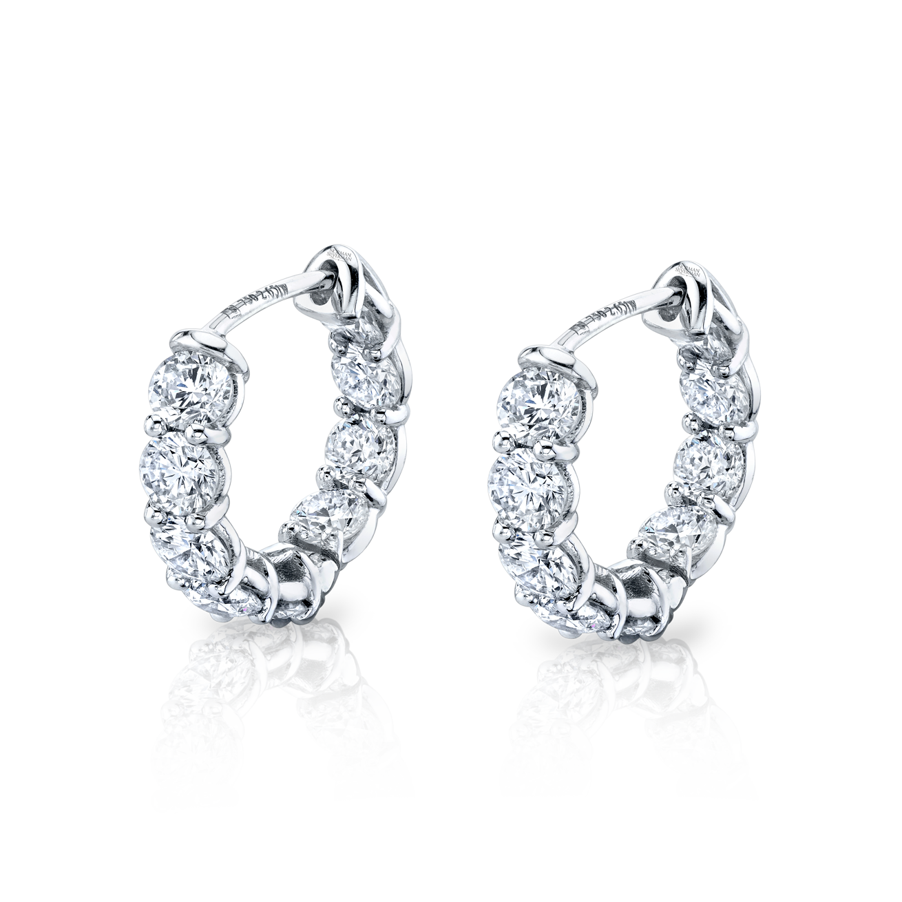 Round Brilliant Huggie Earring