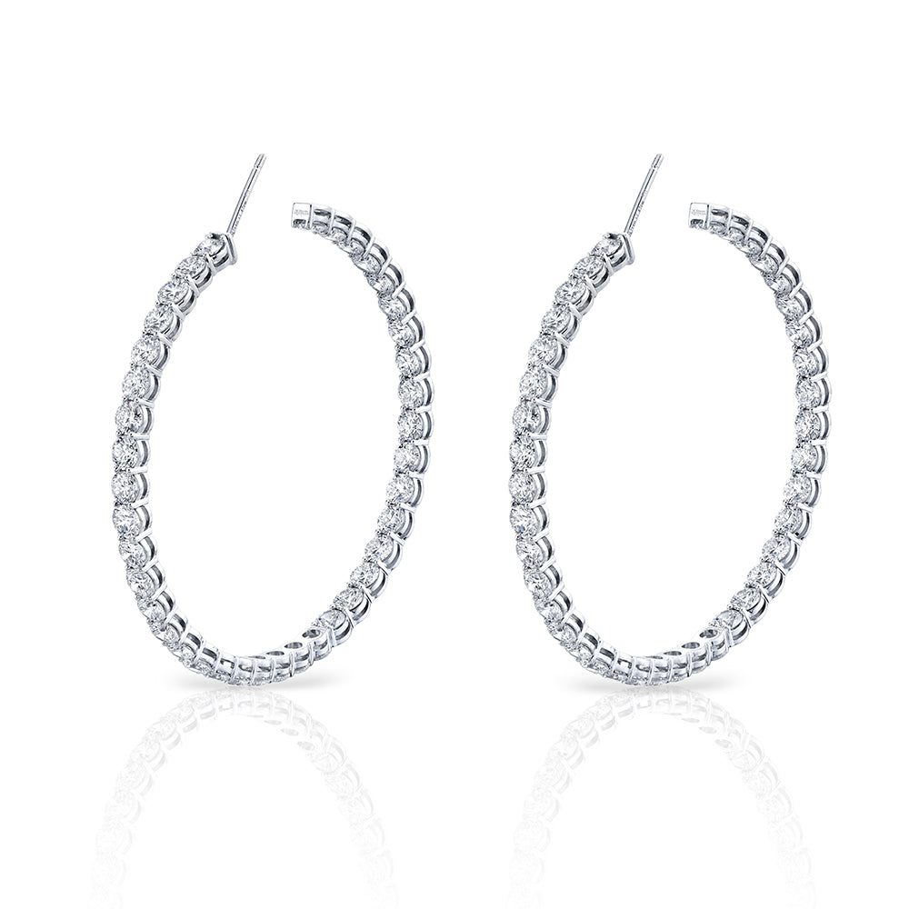 Norman Silverman Signature Diamond Hoop in White Gold