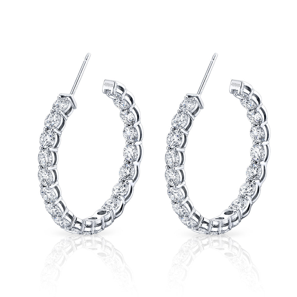 Norman Silverman Signature Diamond Hoop in White Gold