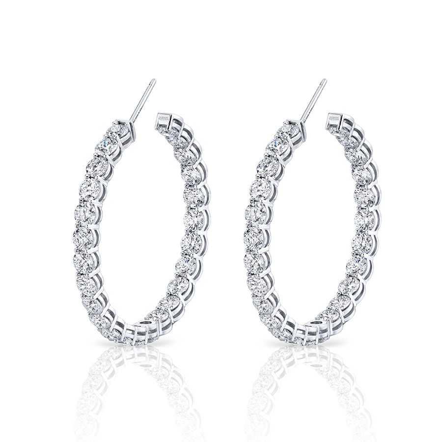 Norman Silverman Signature Diamond Hoop in White Gold