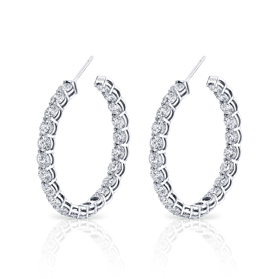Norman Silverman Signature Diamond Hoop in White Gold