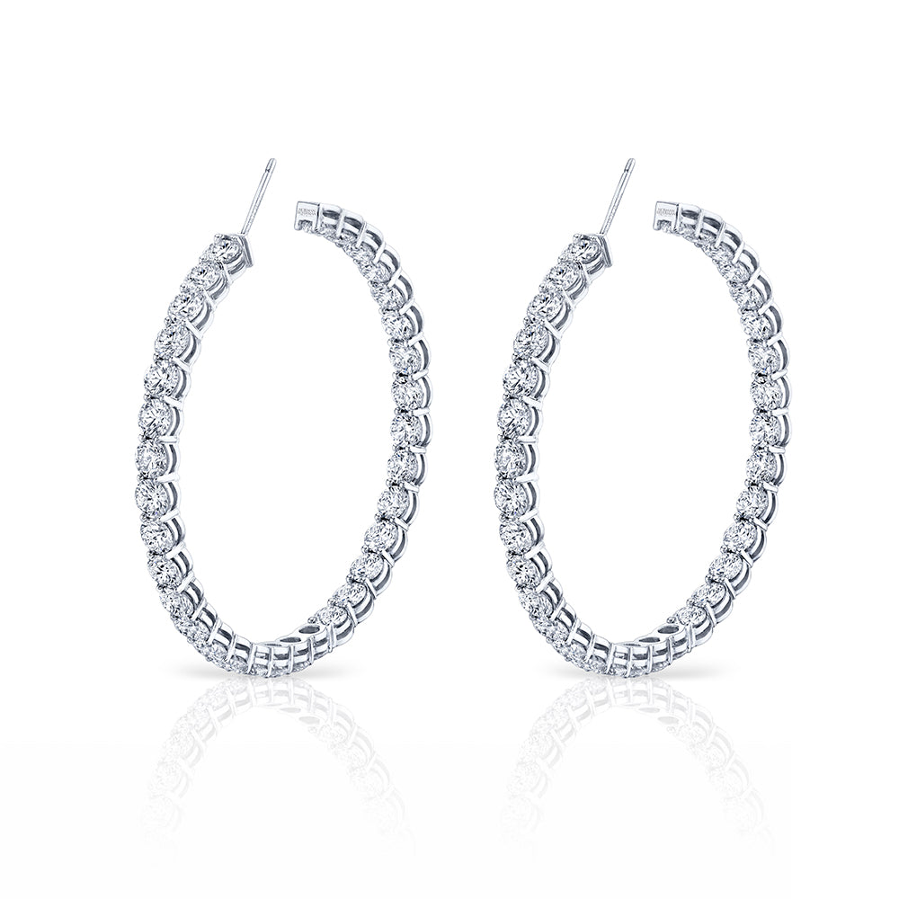 Norman Silverman Signature Diamond Hoop in White Gold