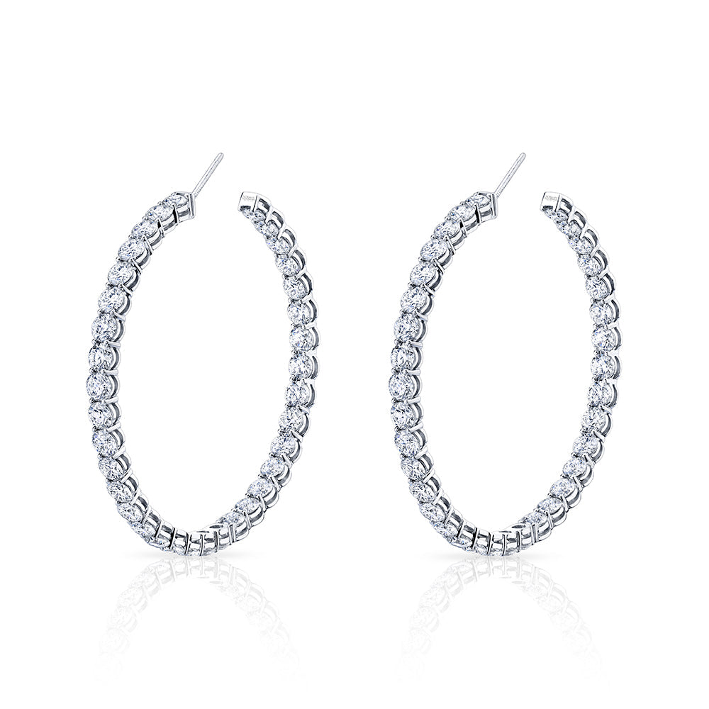 Norman Silverman Signature Diamond Hoop in White Gold