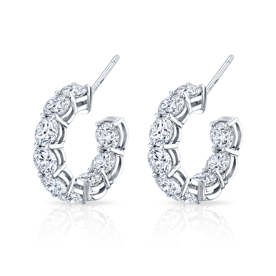 Round Brilliant Huggie Earring