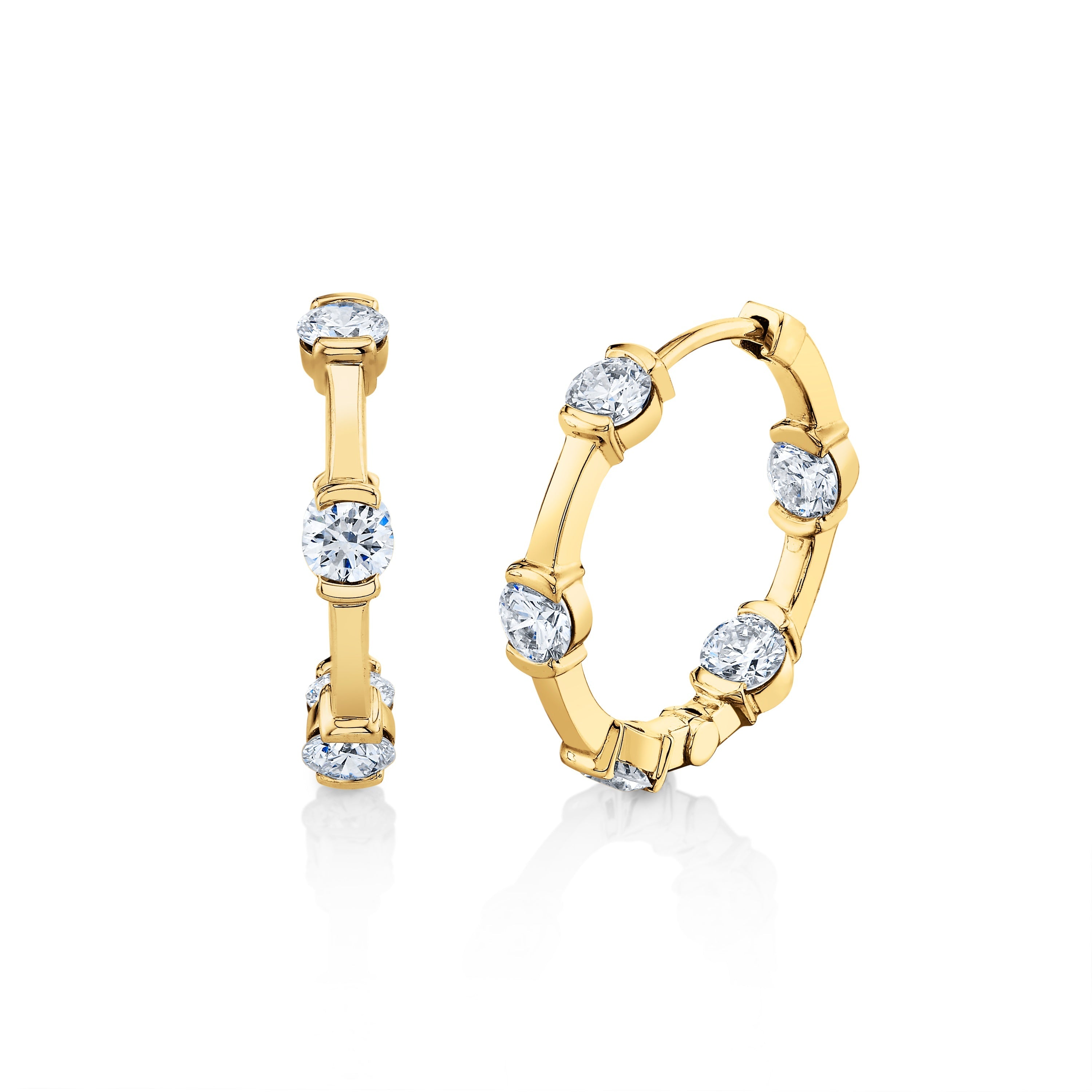 Station Diamond Hoop Earrings
