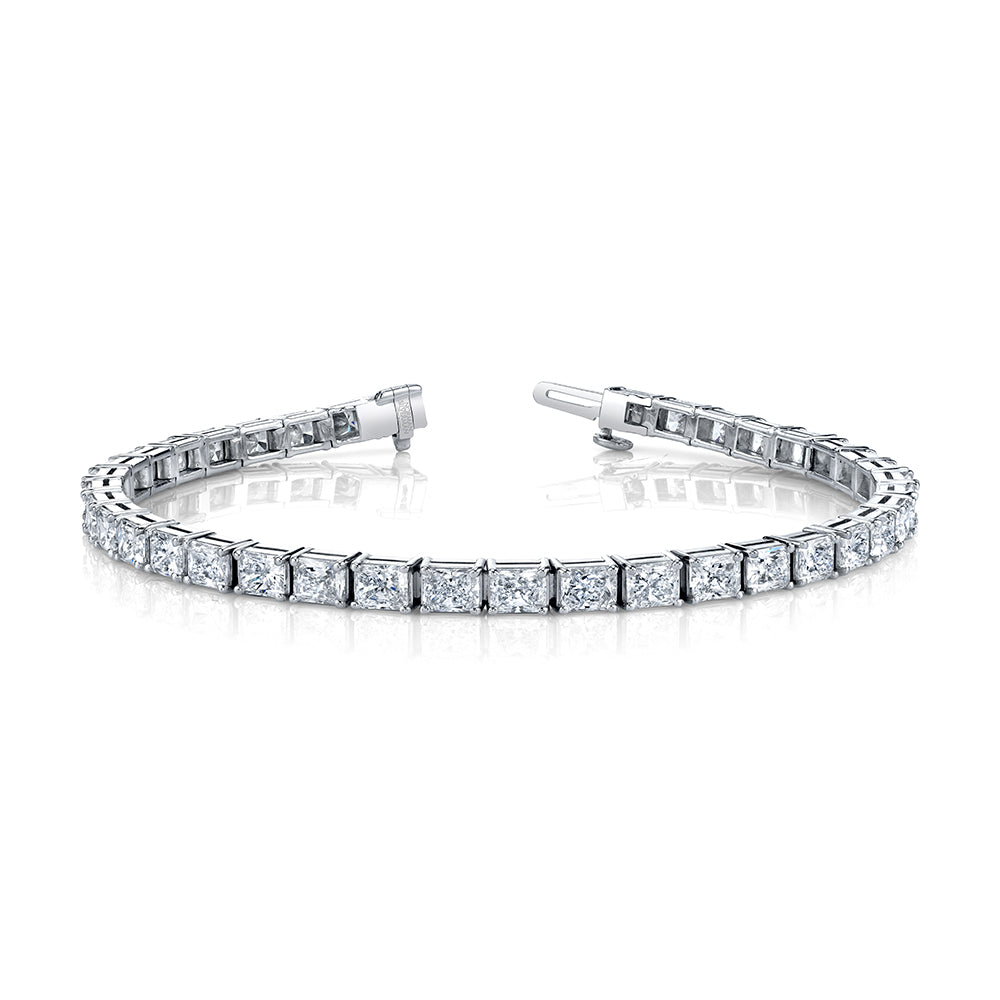 Radiant Cut Straight Line Bracelet East-West