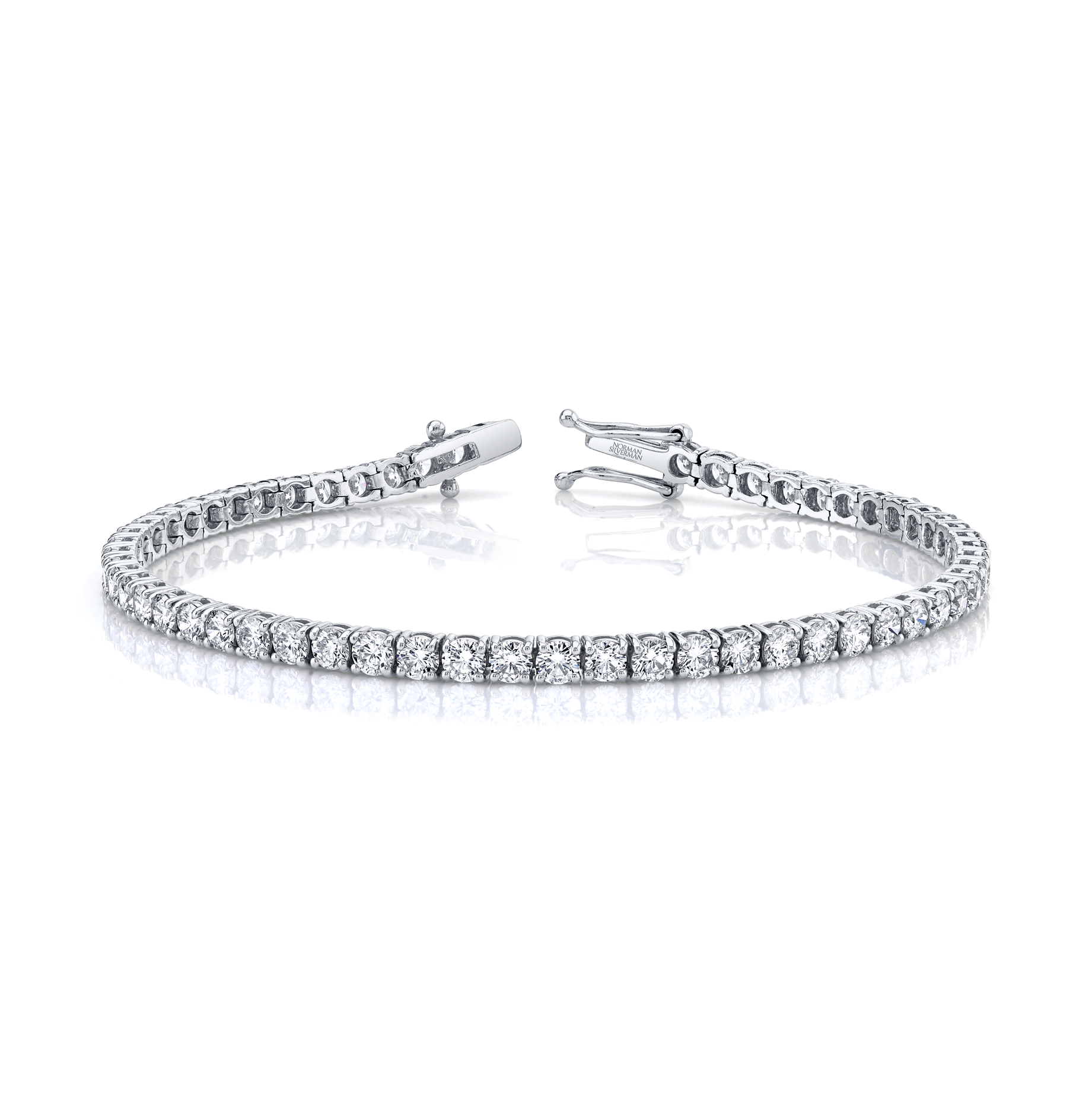 Norman Silverman Signature Tennis Bracelet in White Gold
