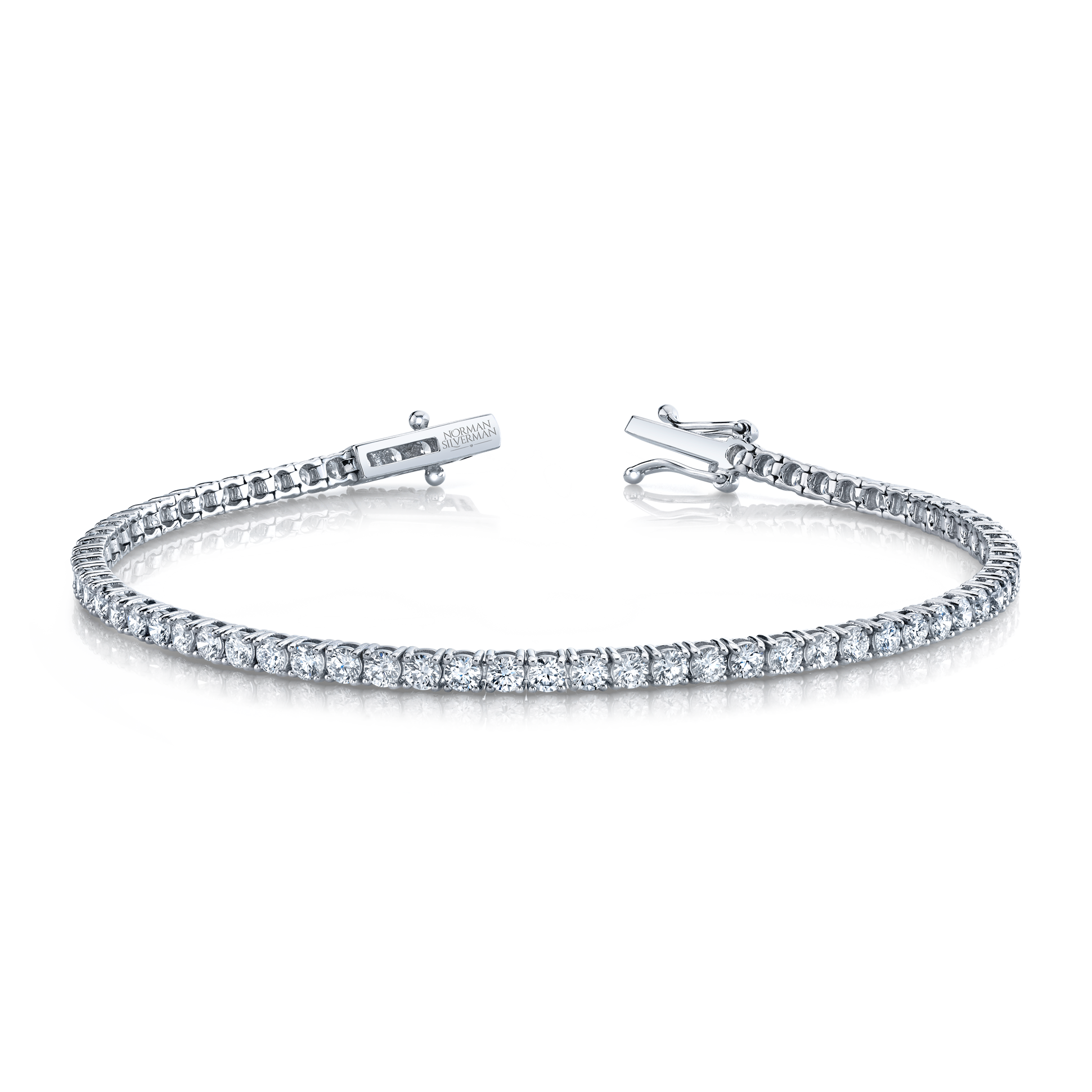 Norman Silverman Signature Tennis Bracelet in White Gold