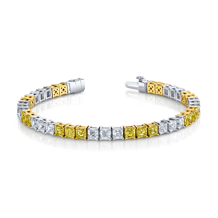 14.2 Carat Alternating Yellow Diamond Bracelet