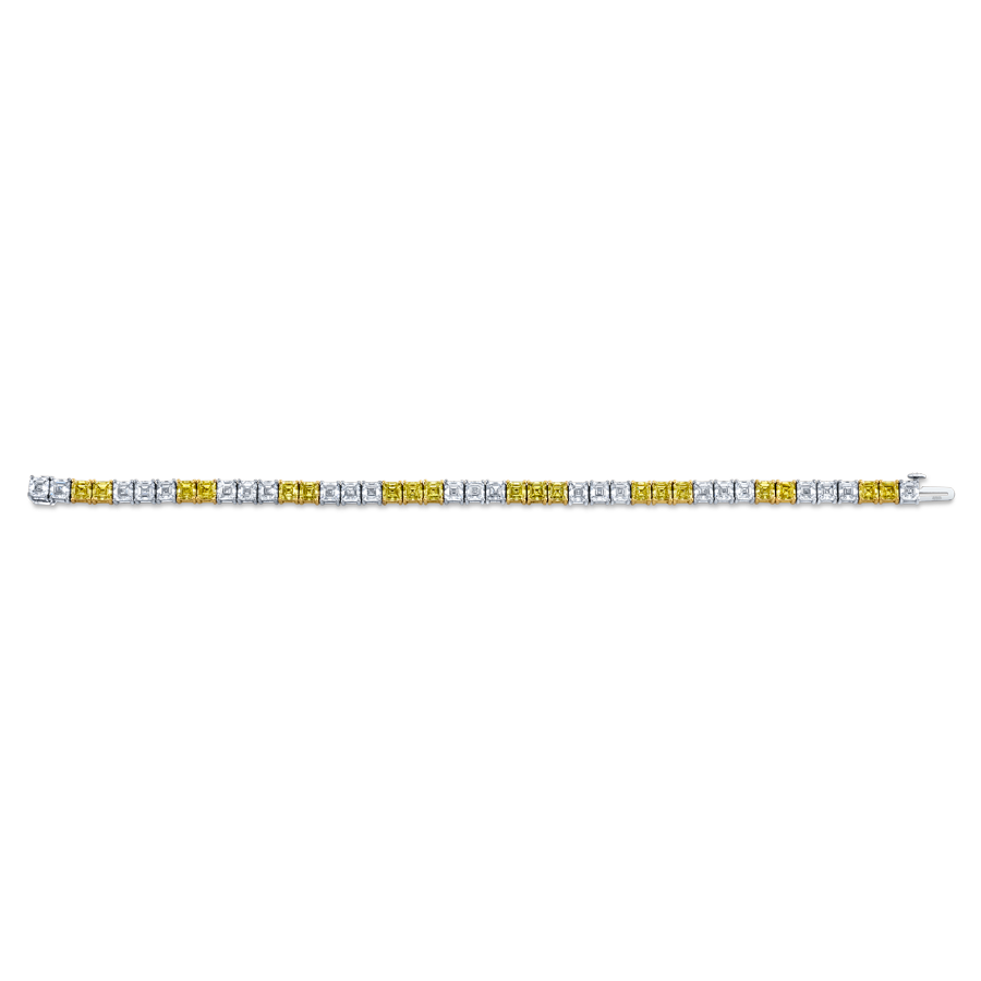 14.2 Carat Alternating Yellow Diamond Bracelet