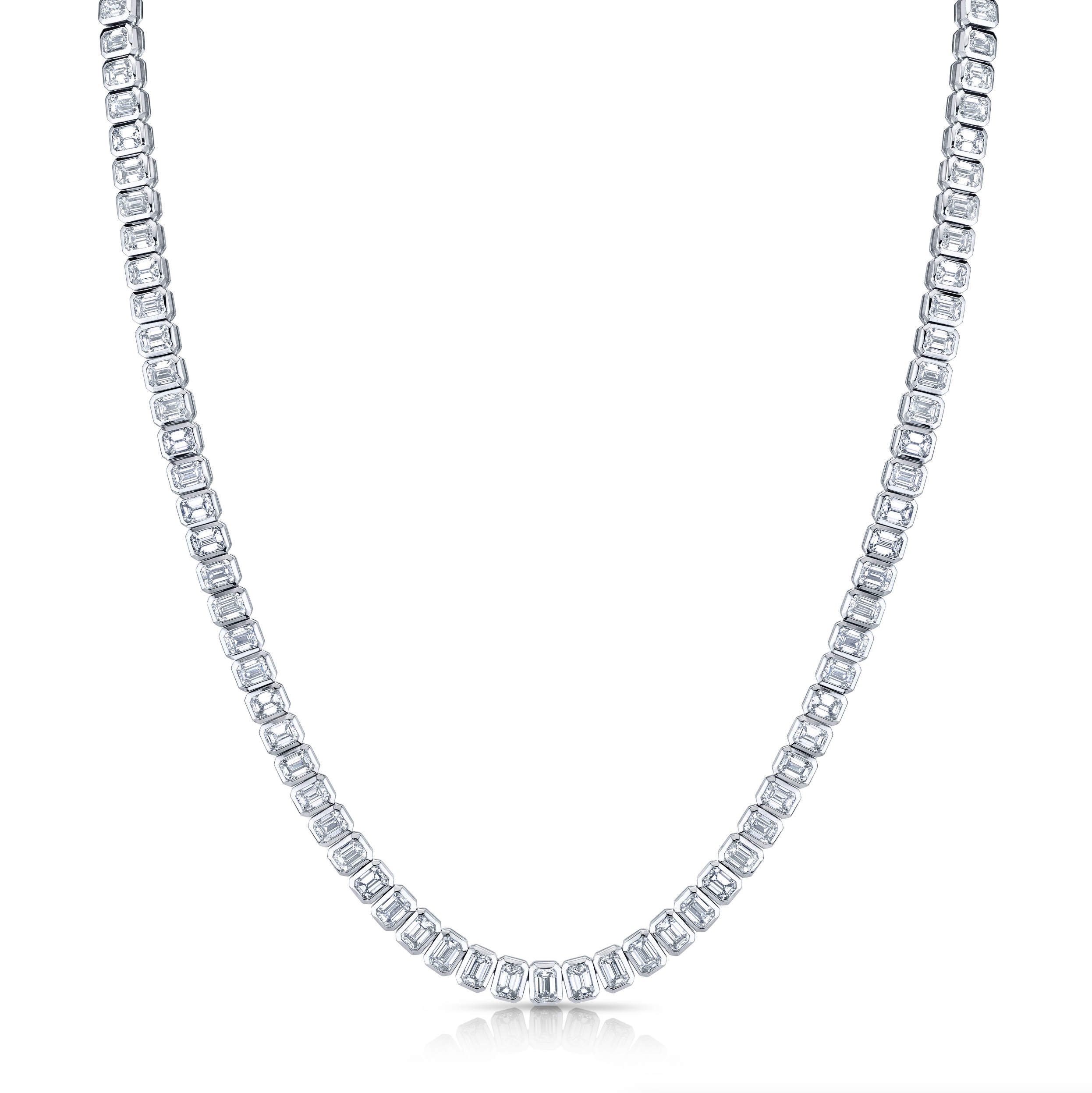 19.38 Carat Bezel-Set Diamond Necklace