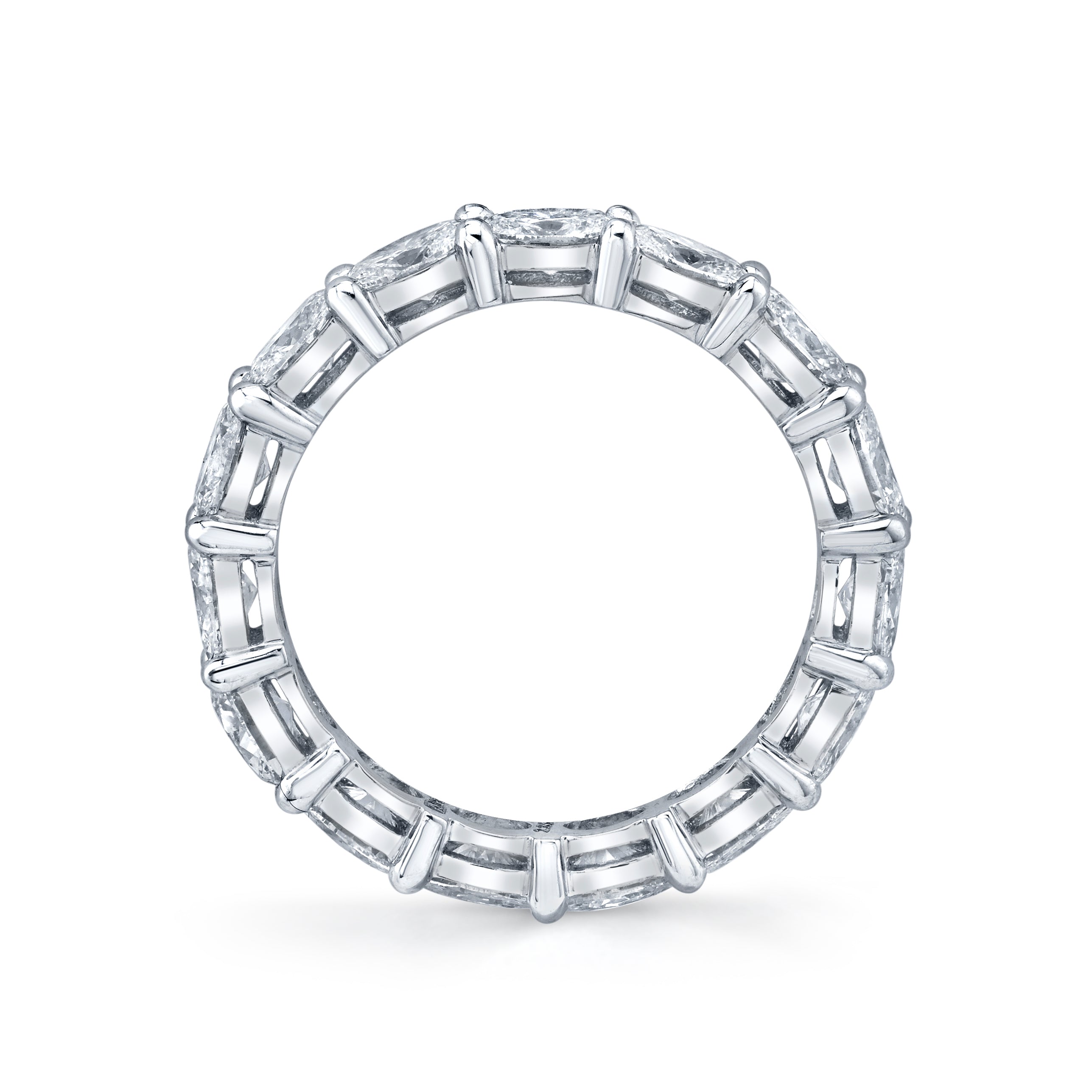 East-West Oval Cut Platinum Eternity Band