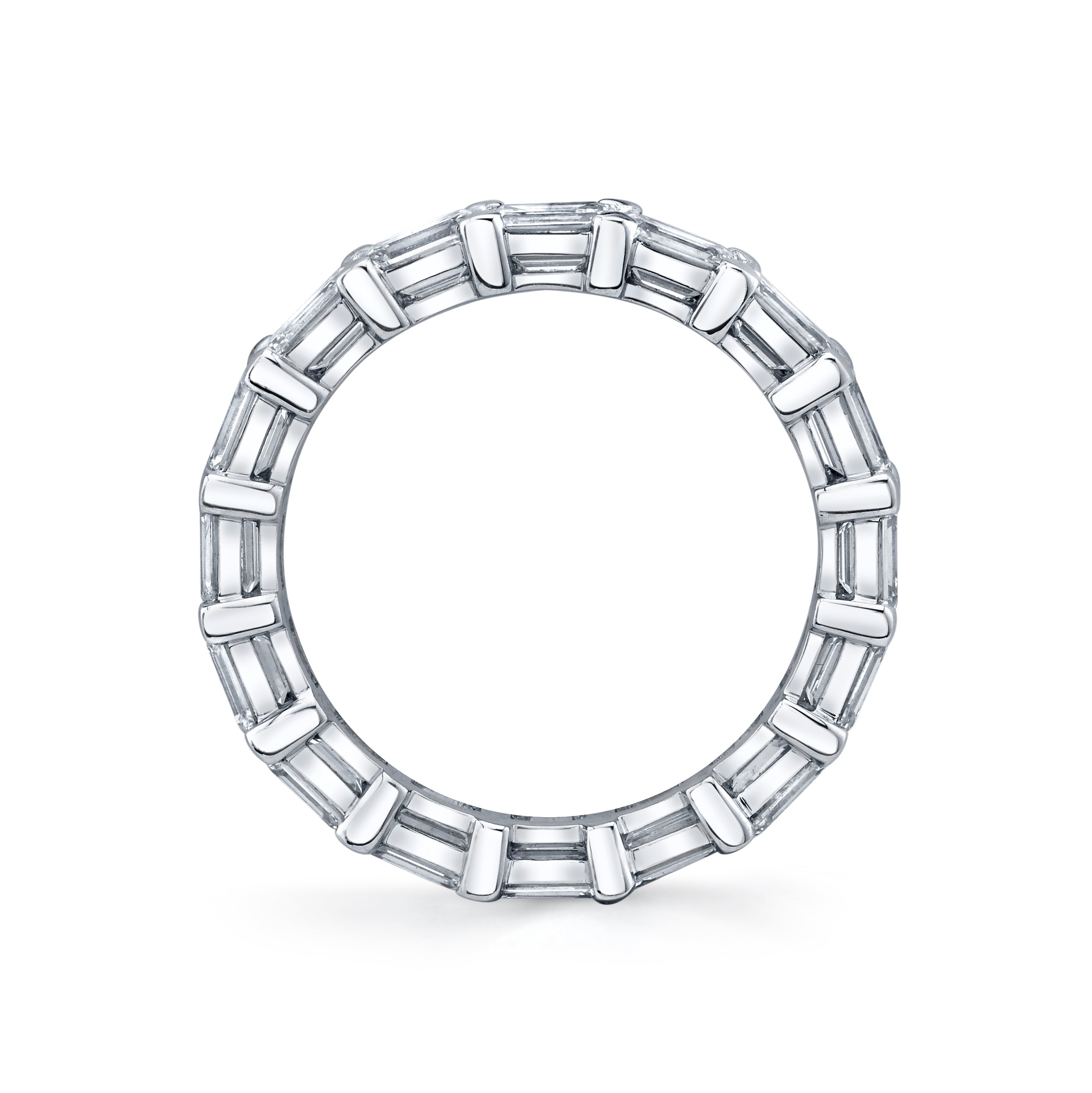 East-West Emerald Cut Eternity Band