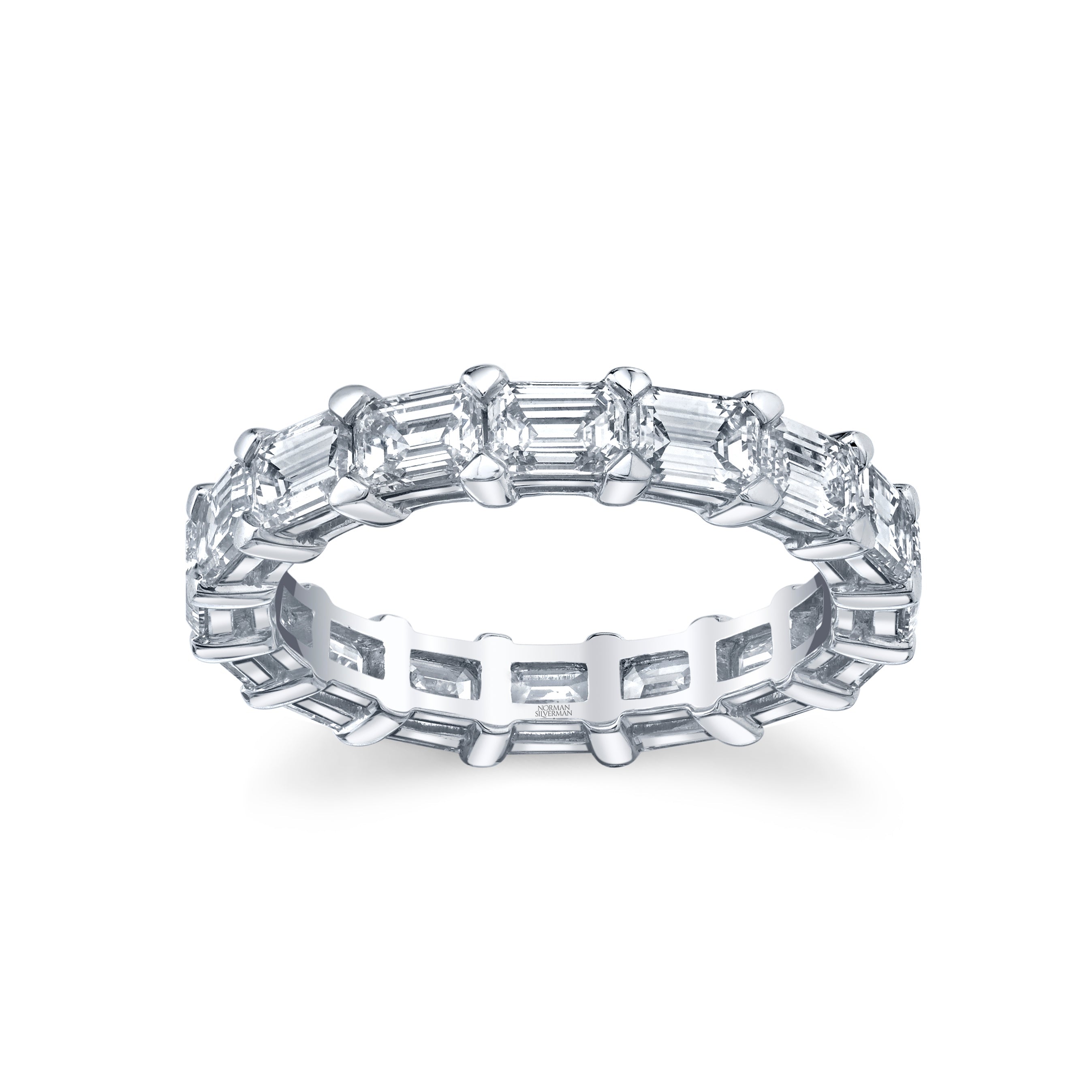 East-West Emerald Cut Eternity Band