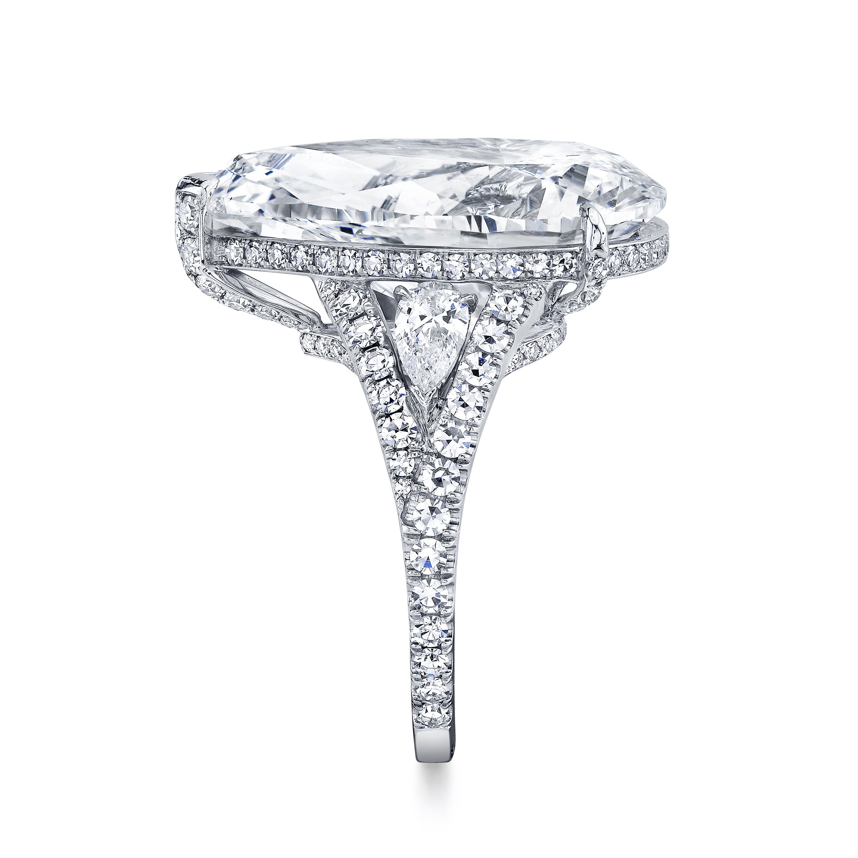 13.71 Carat Pear Shape Diamond Ring