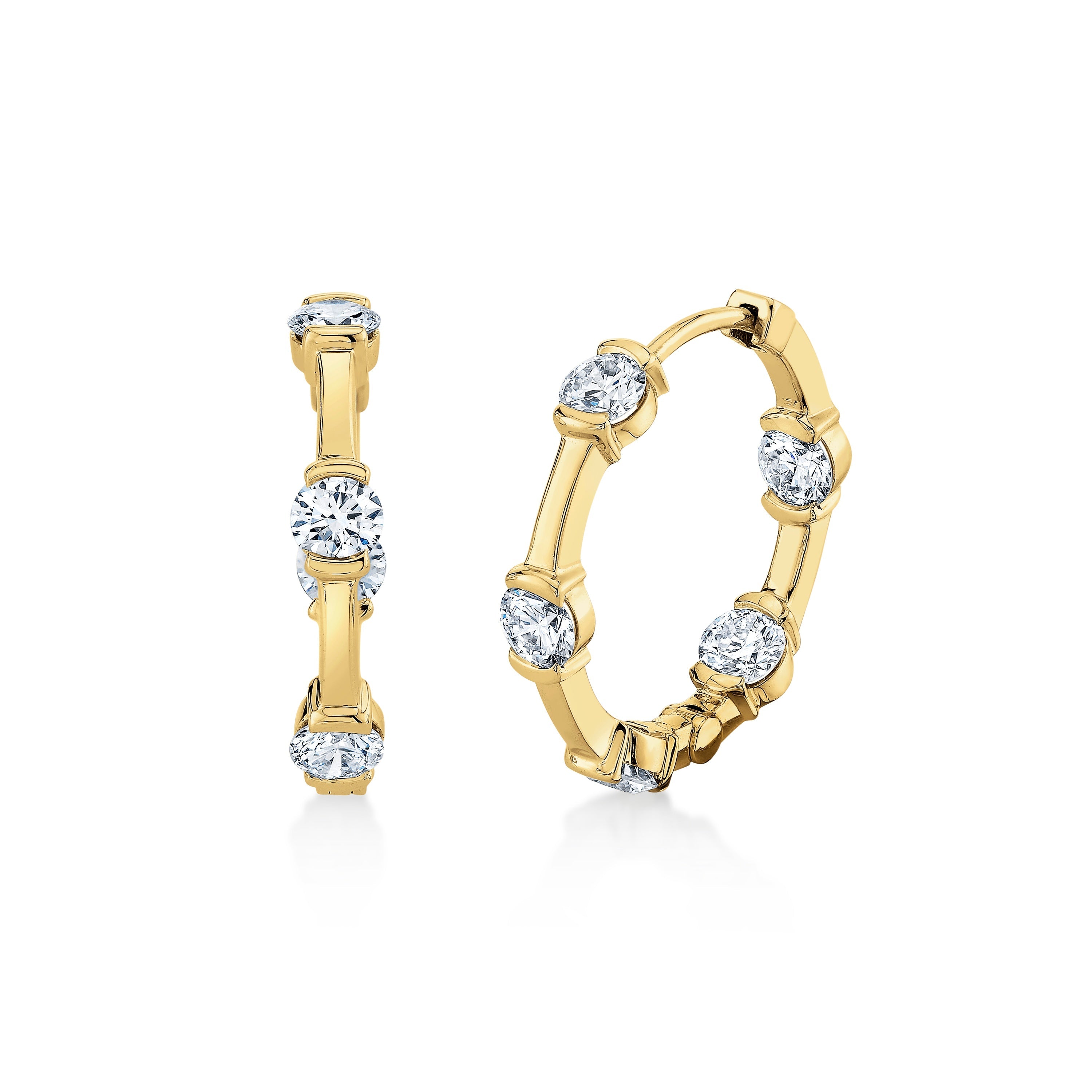 Station Diamond Hoop Earrings