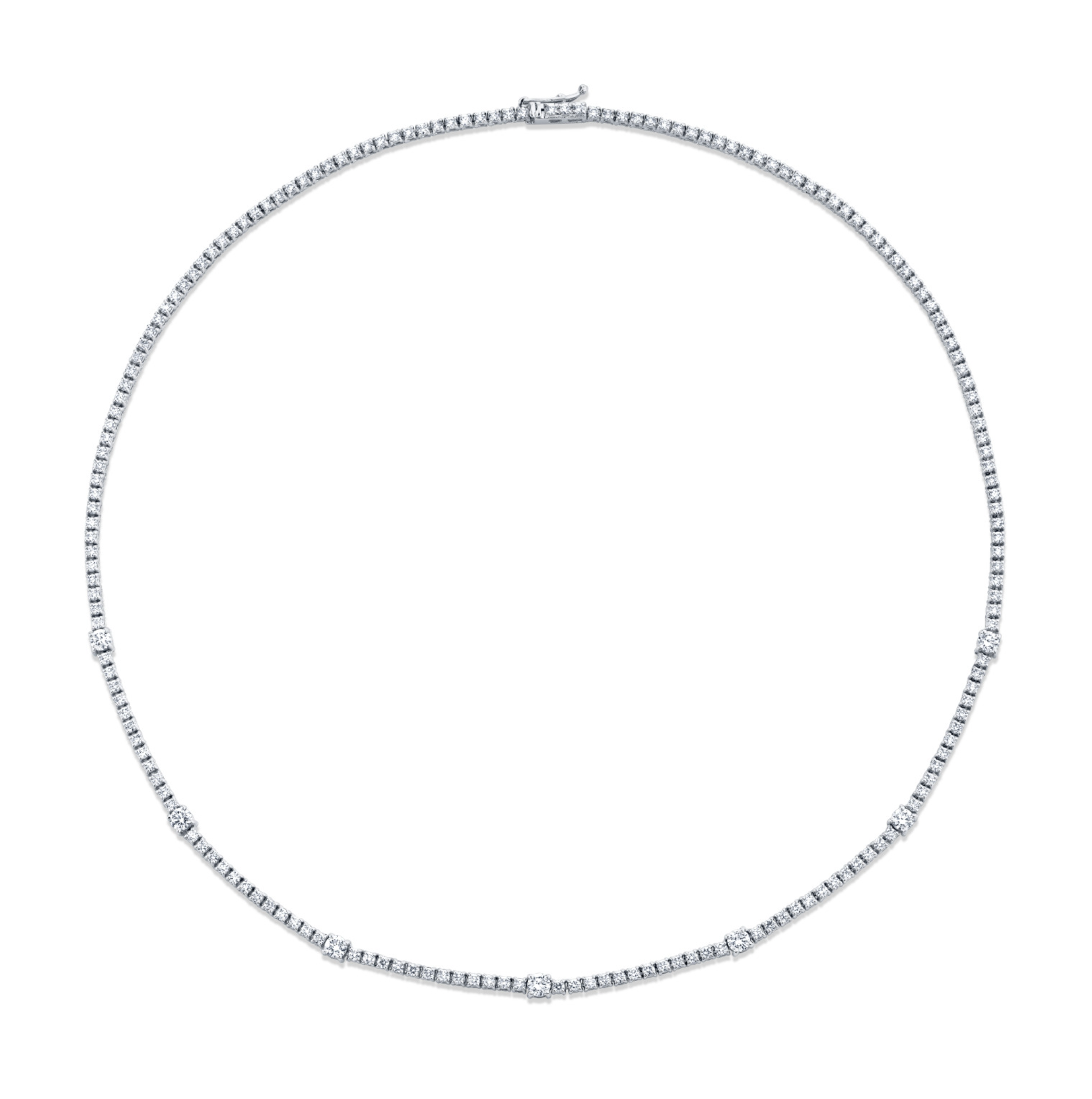 4.44 Carat Round Cut Diamond Necklace