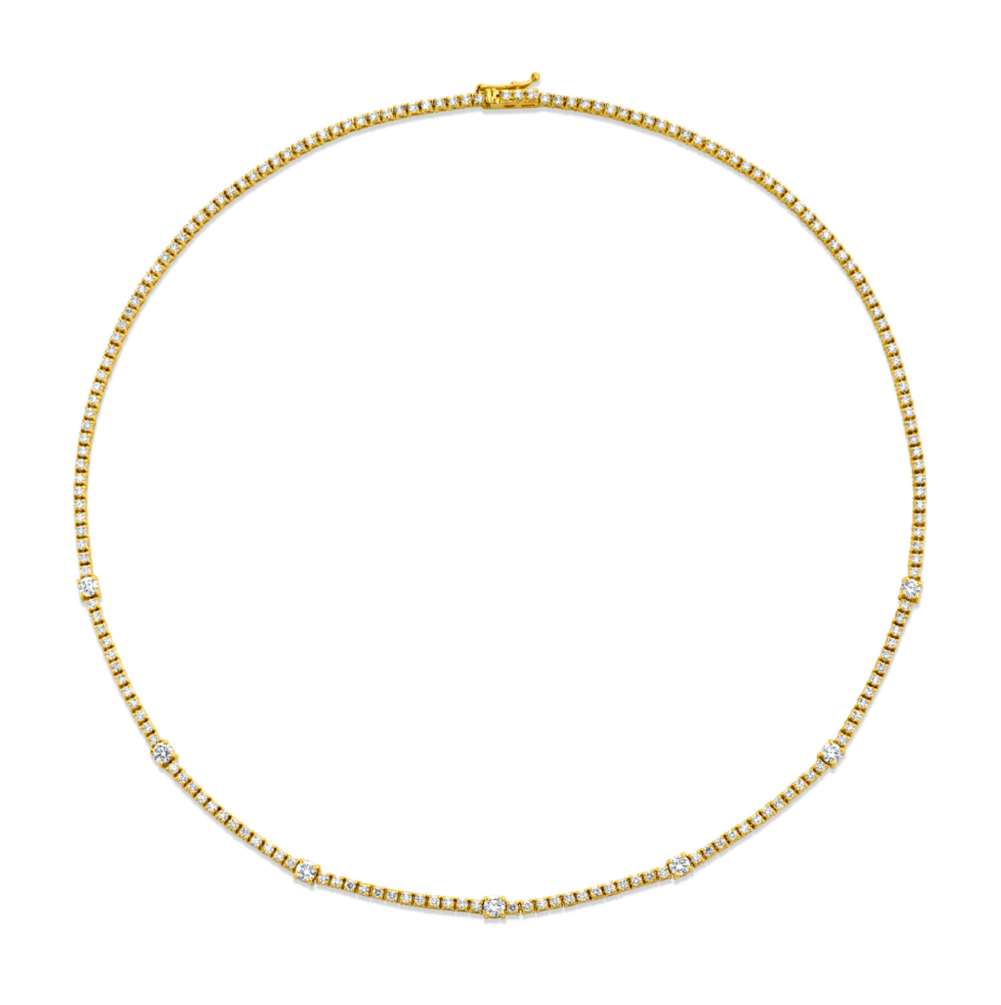 4.44 Carat Round Cut Diamond Necklace