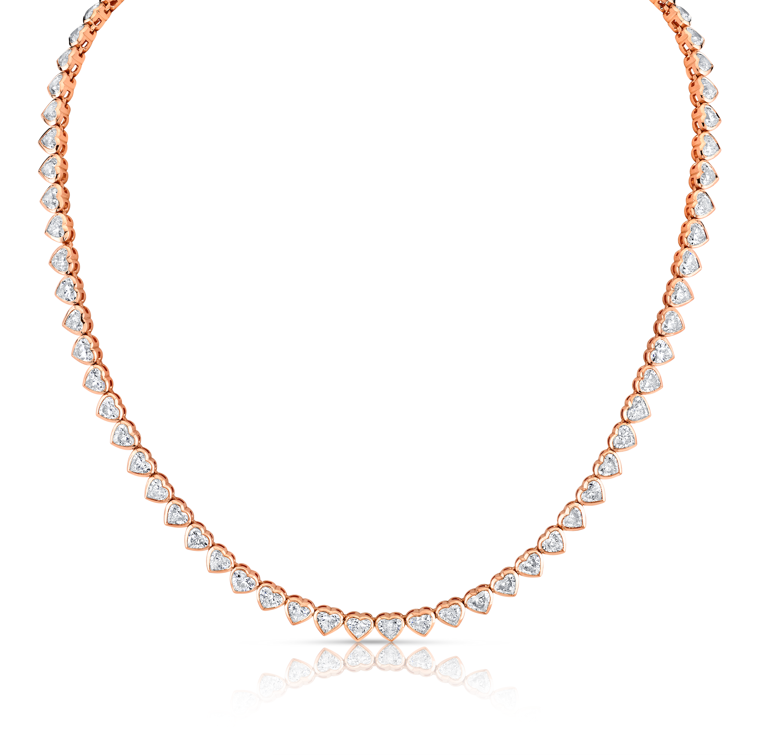 17.90 Carat 18k Yellow Gold Bezel Straight Line Necklace