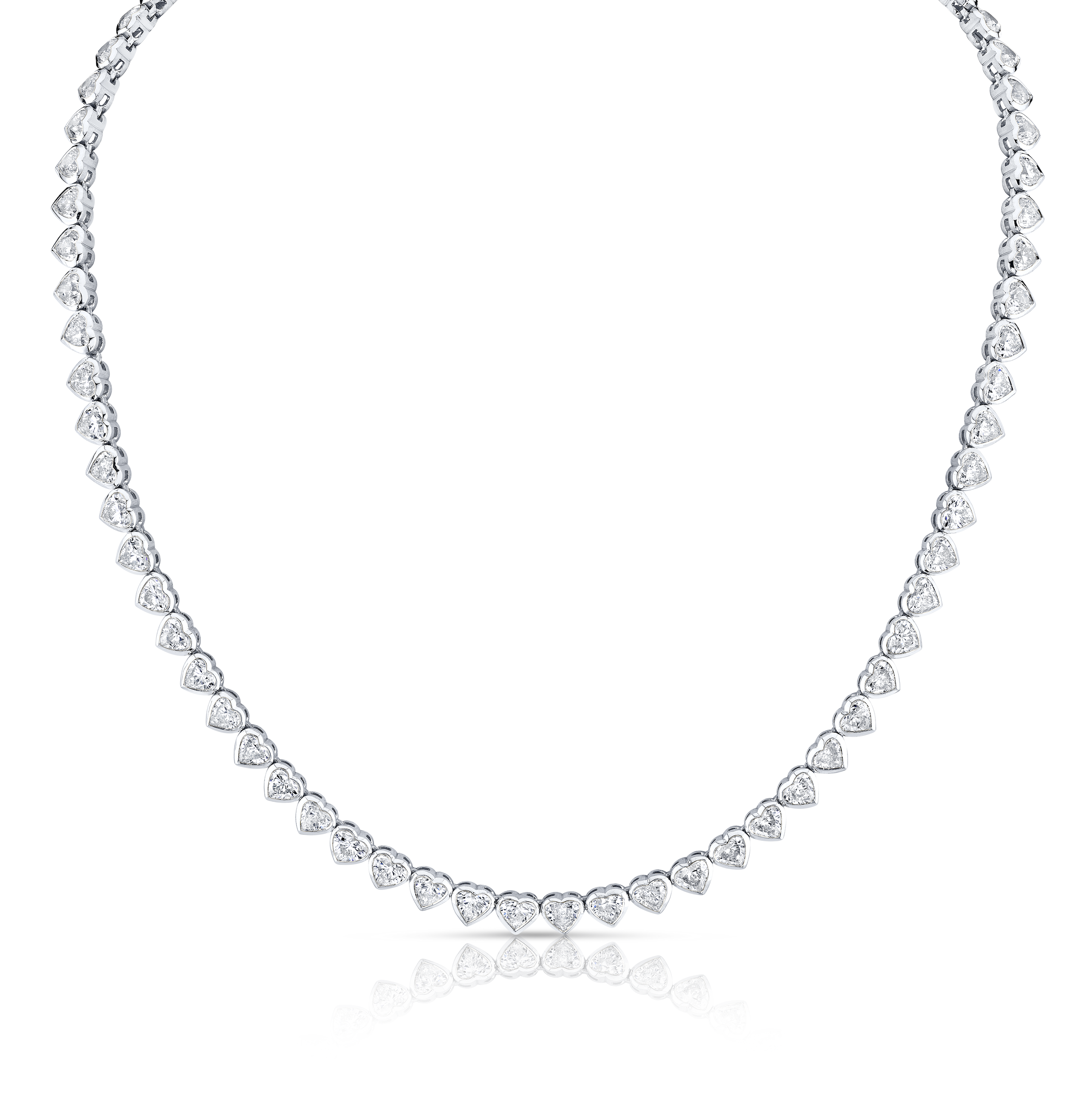 17.90 Carat 18k Yellow Gold Bezel Straight Line Necklace