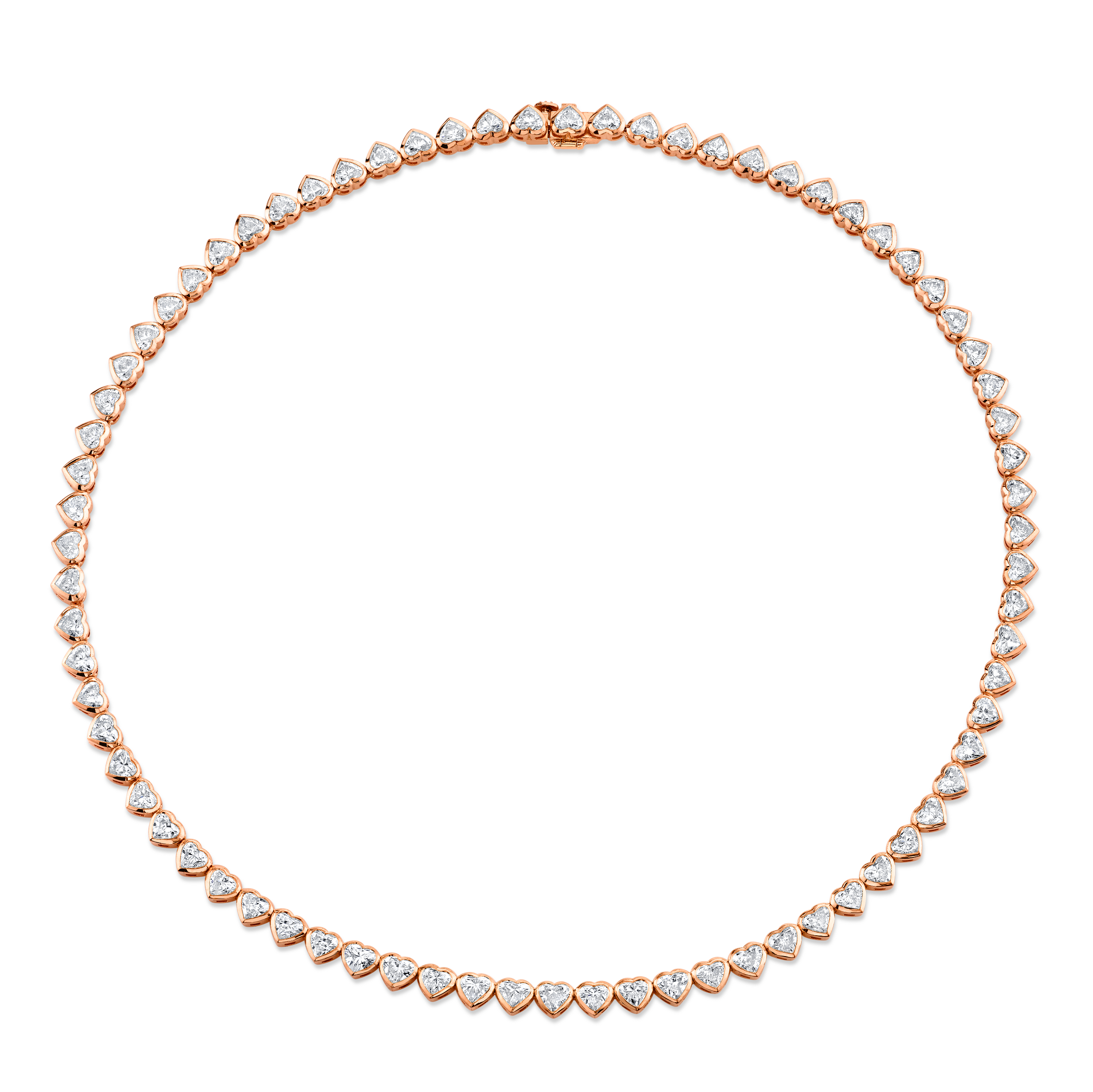 17.90 Carat 18k Yellow Gold Bezel Straight Line Necklace