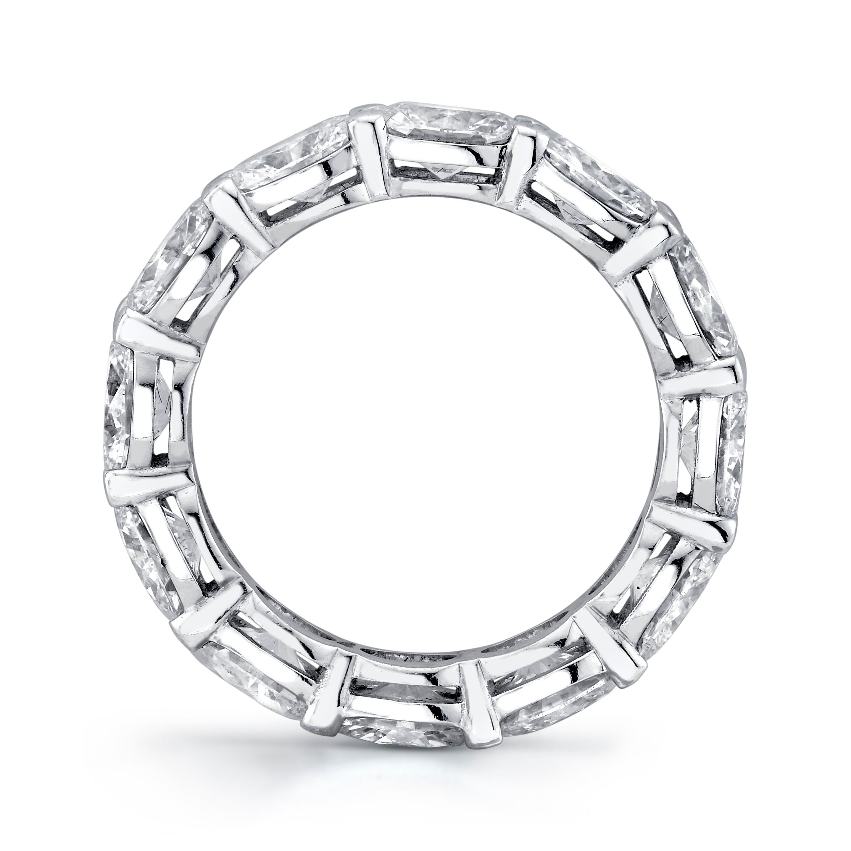 East-West Oval Cut Eternity Band