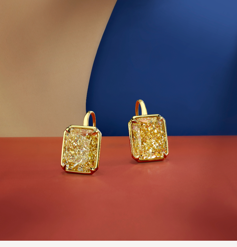 Fancy Yellow Diamond Drop Earrings