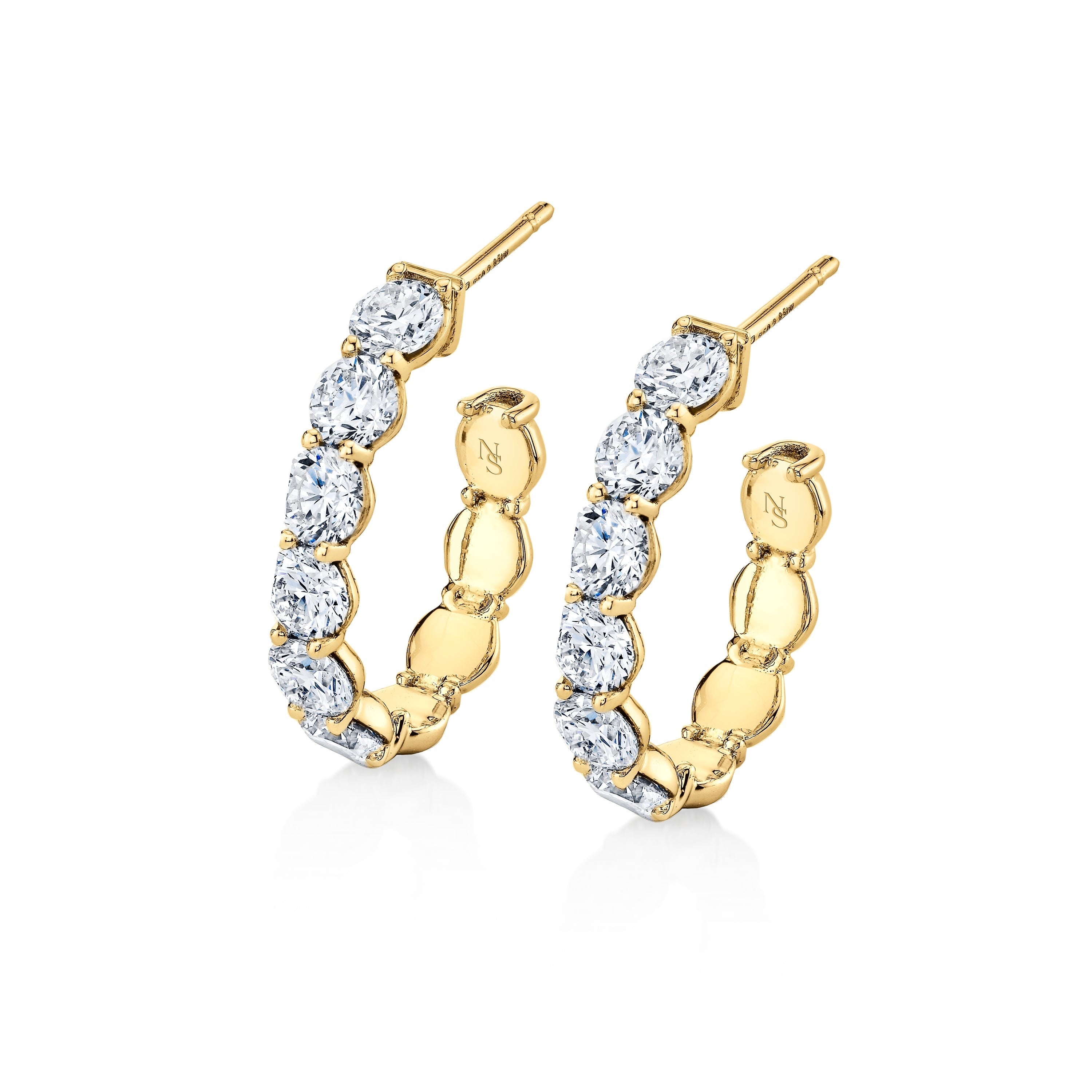 Diamond Open Ended Hoop Earrings