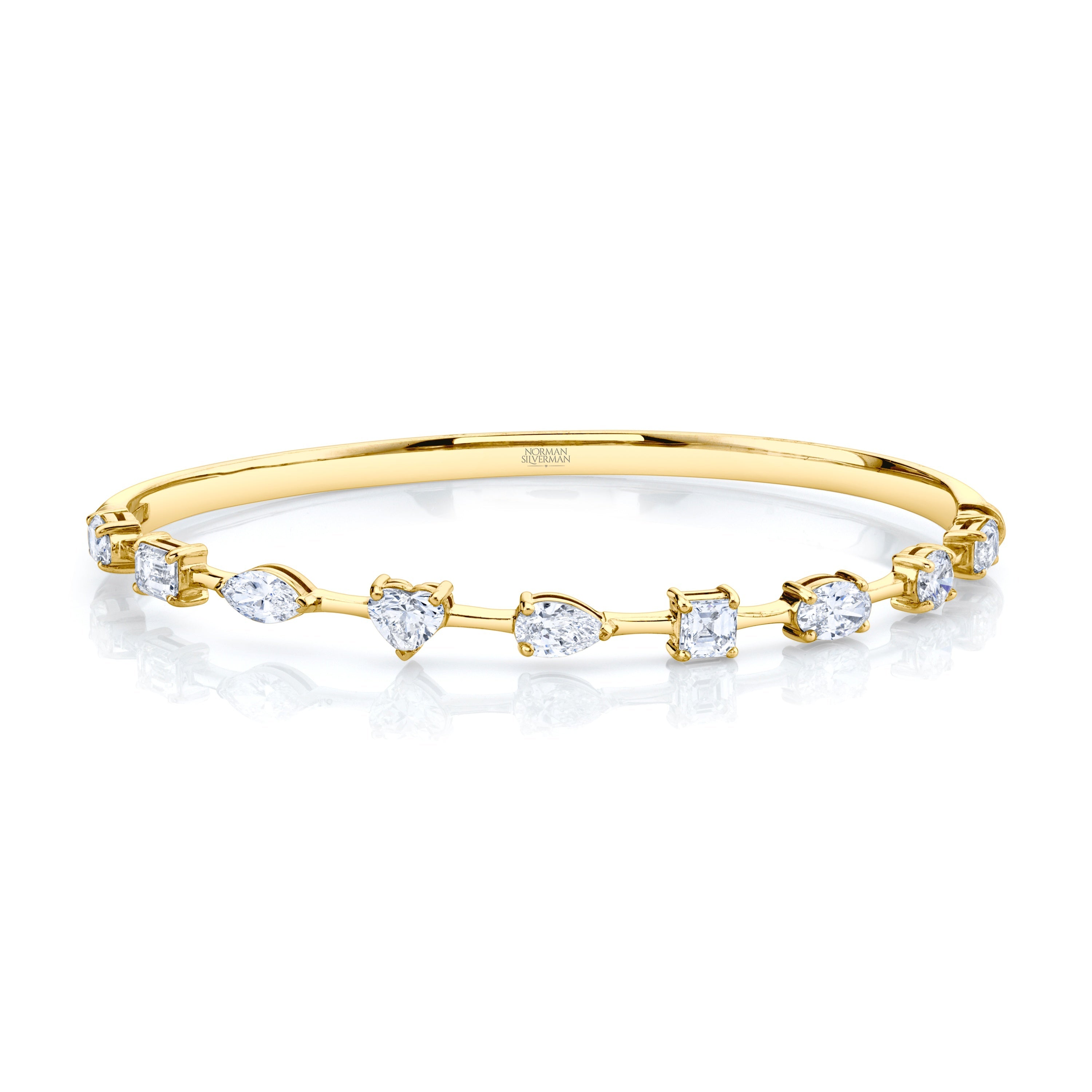Hinged Bangle with Fancy Shape Diamonds