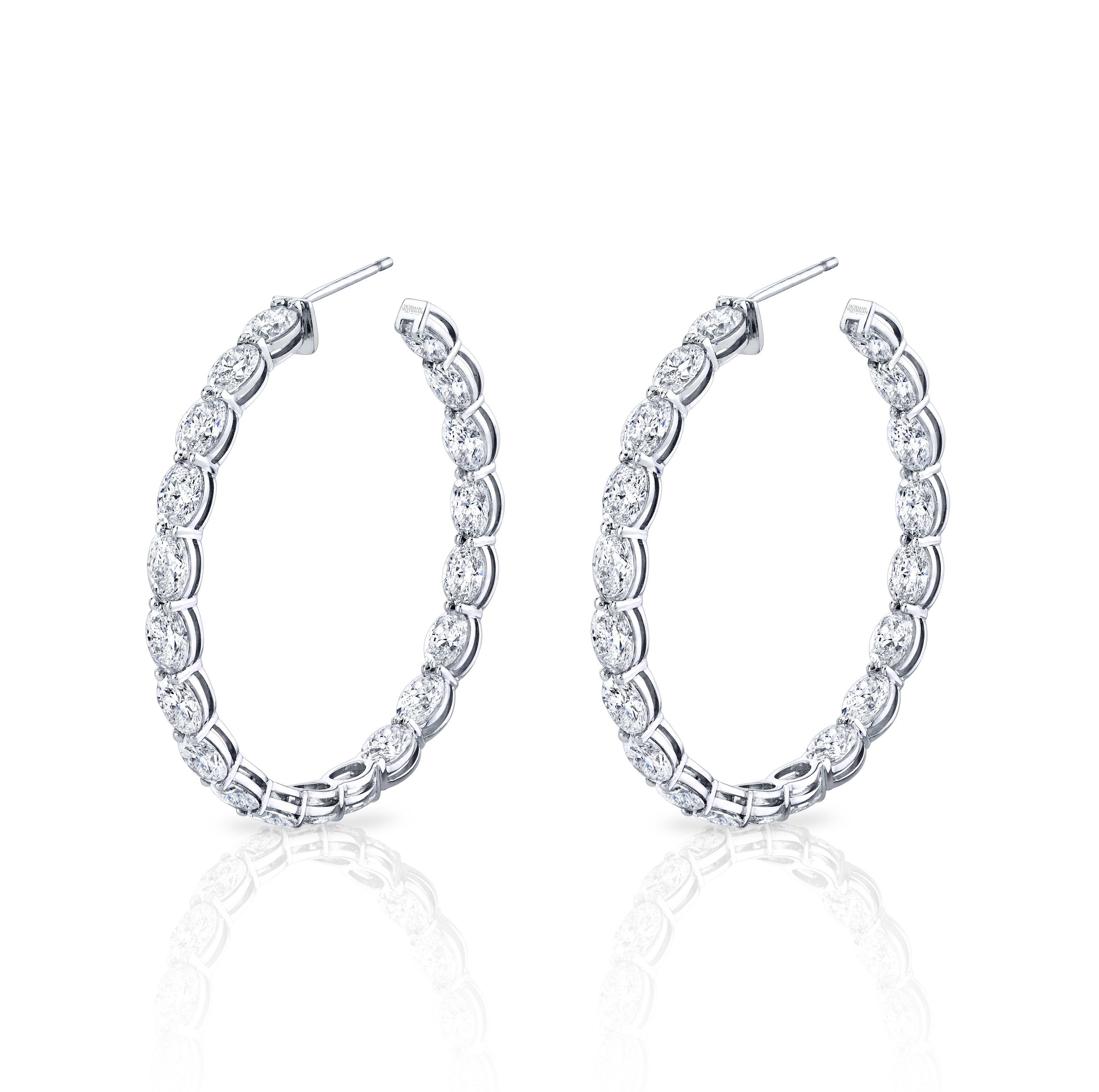 Norman Silverman Signature Diamond Hoop in White Gold