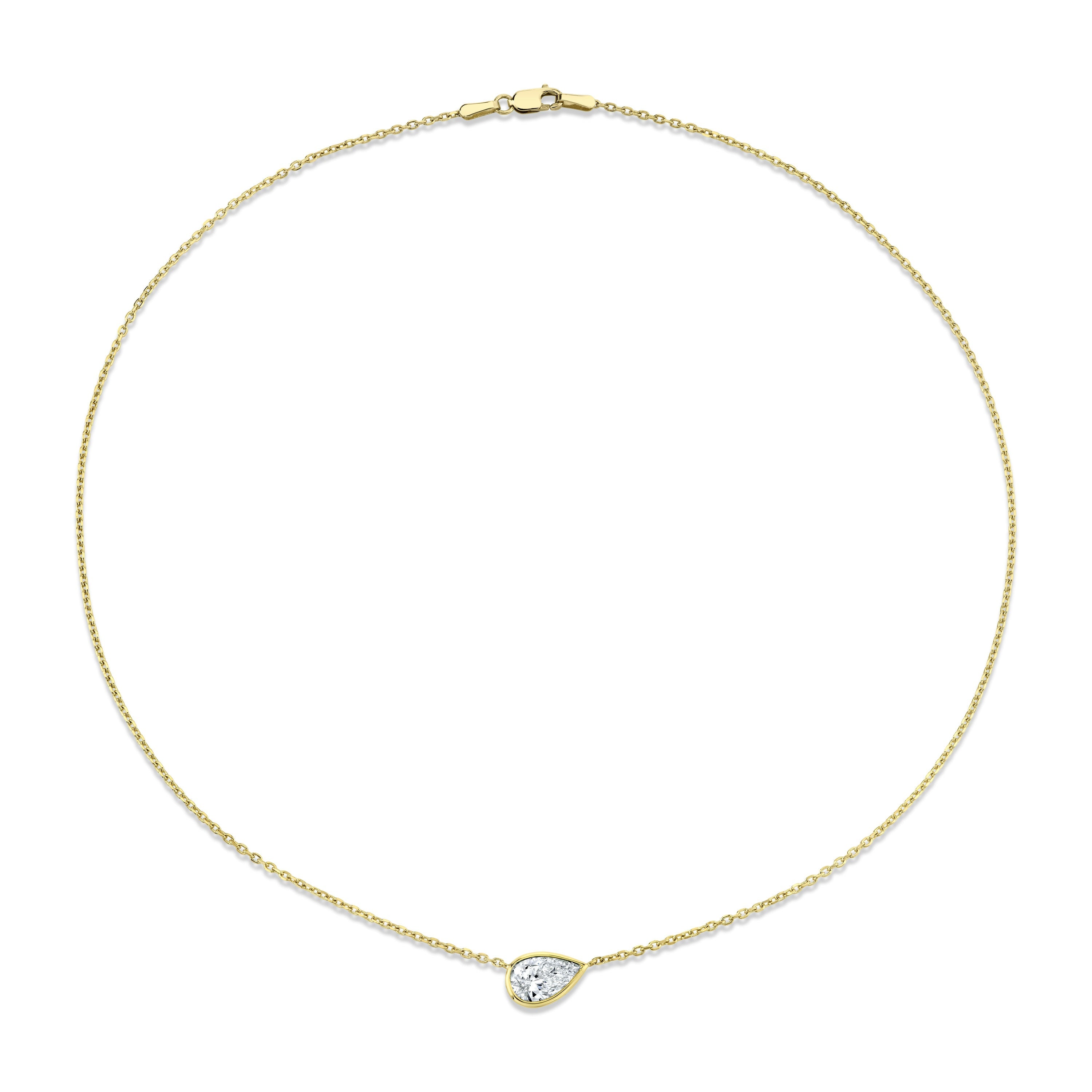 Pear Shape Diamond Bezel Pendant