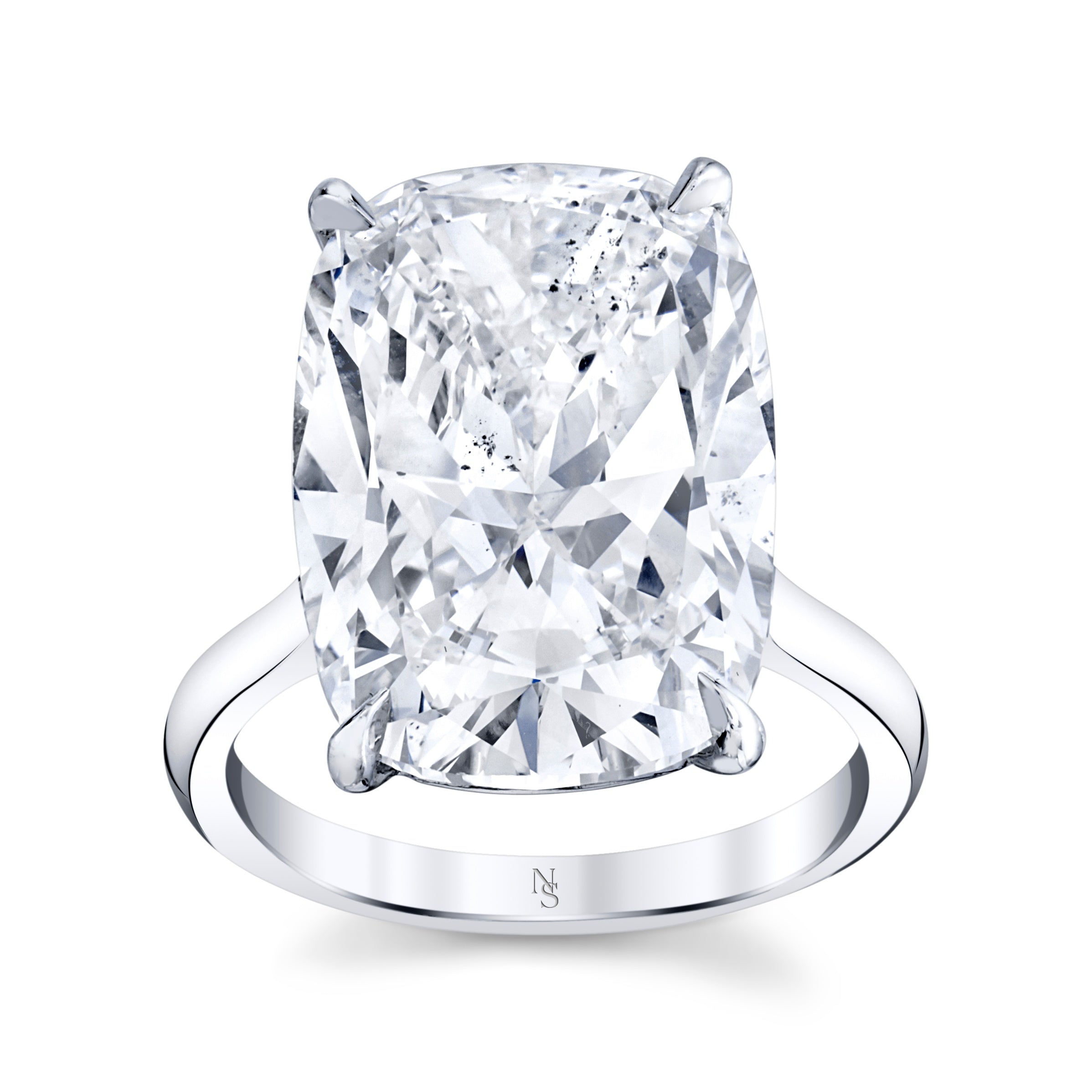 North South Cushion Cut Solitaire