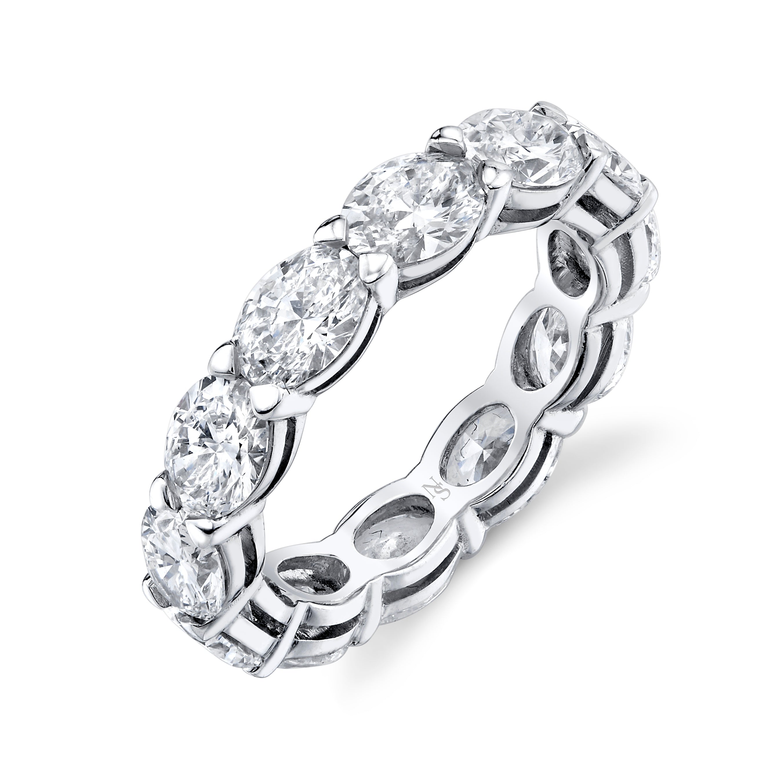 East-West Oval Cut Eternity Band