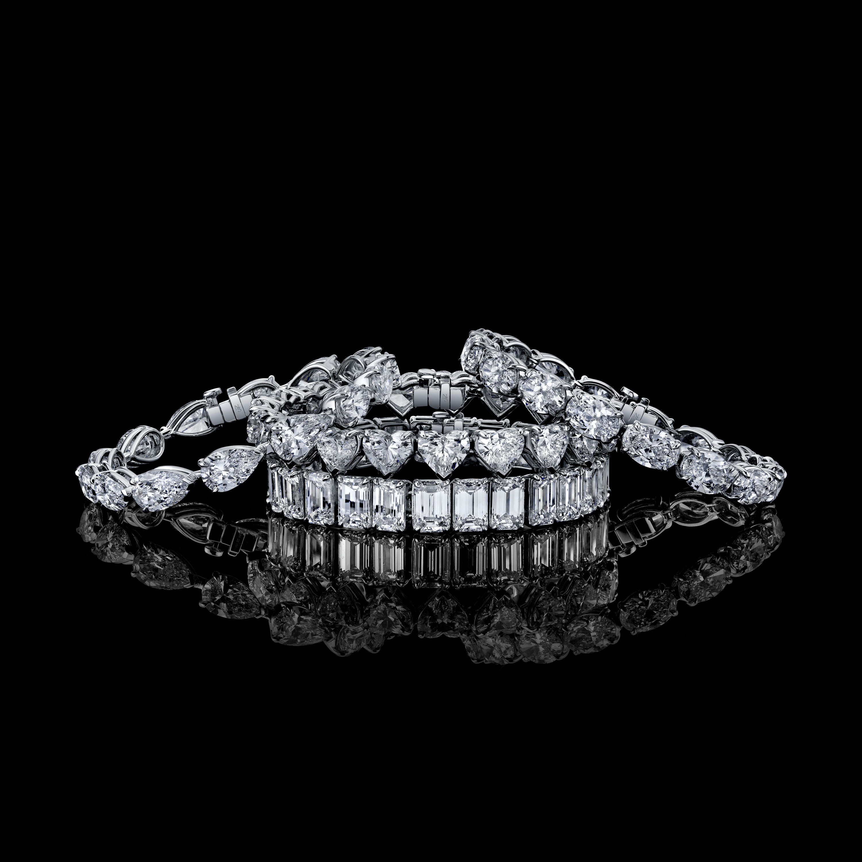 28 Carat Pear Shape Diamond Bracelet
