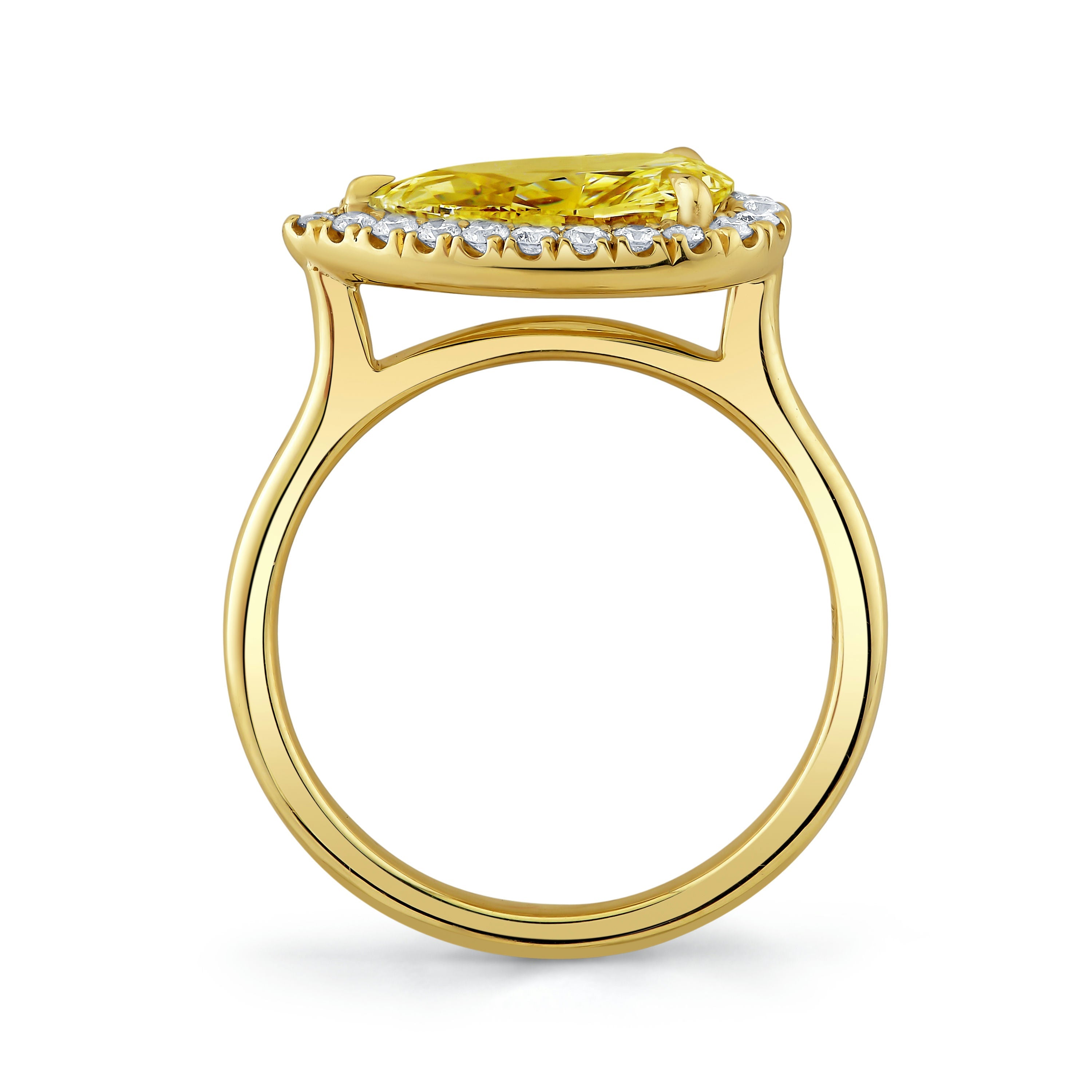 Yellow Pear Shape Diamond Halo Ring