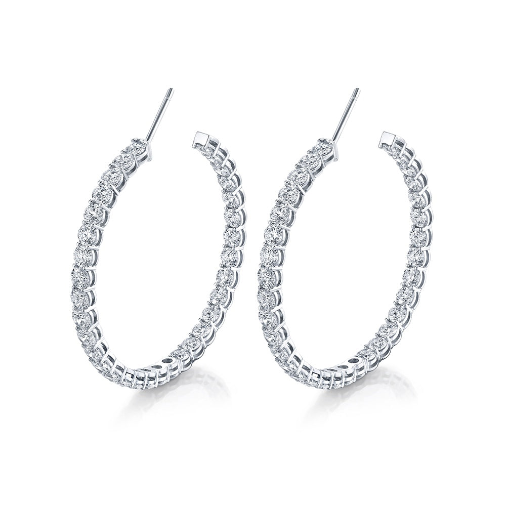 Norman Silverman Signature Diamond Hoop in White Gold
