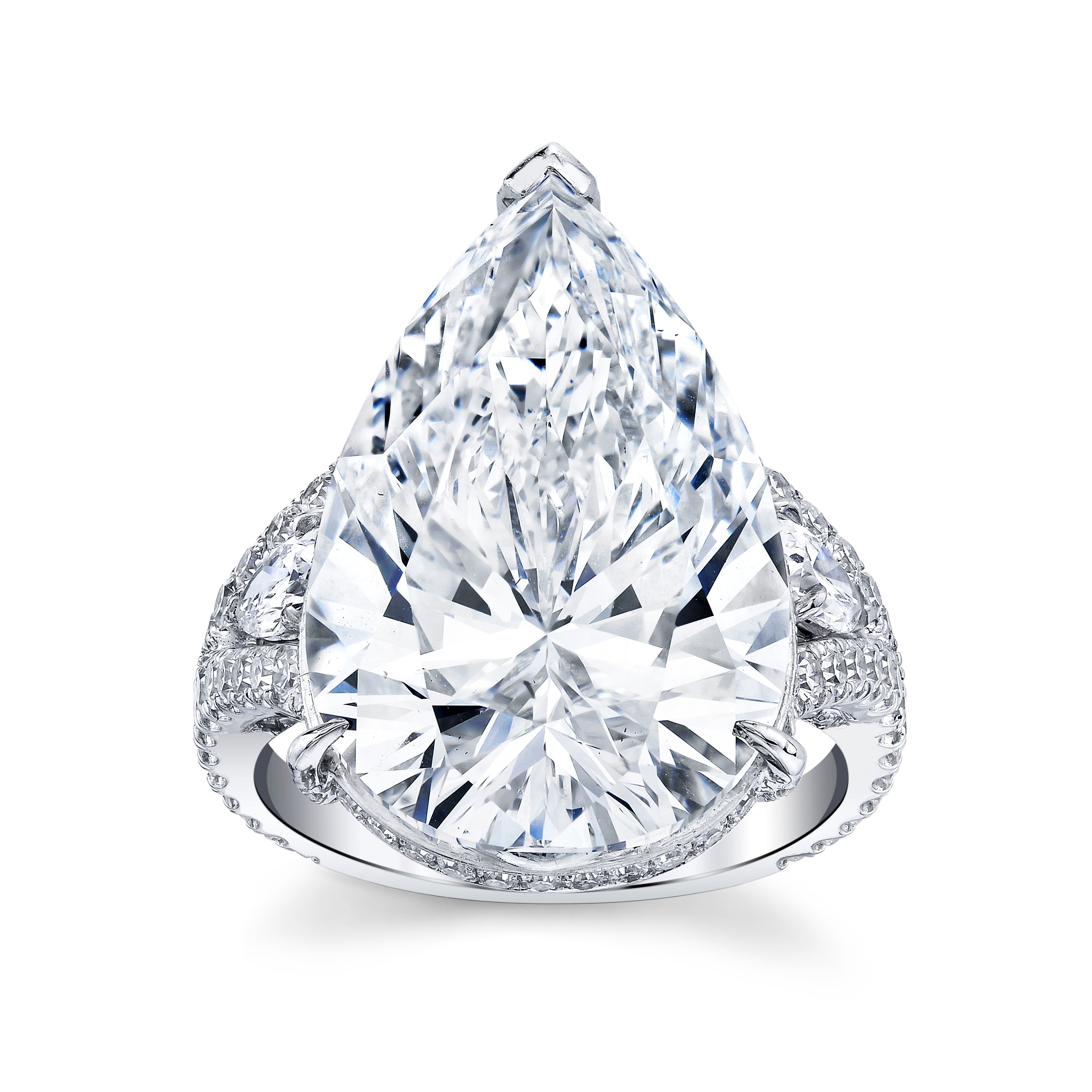 13.71 Carat Pear Shape Diamond Ring