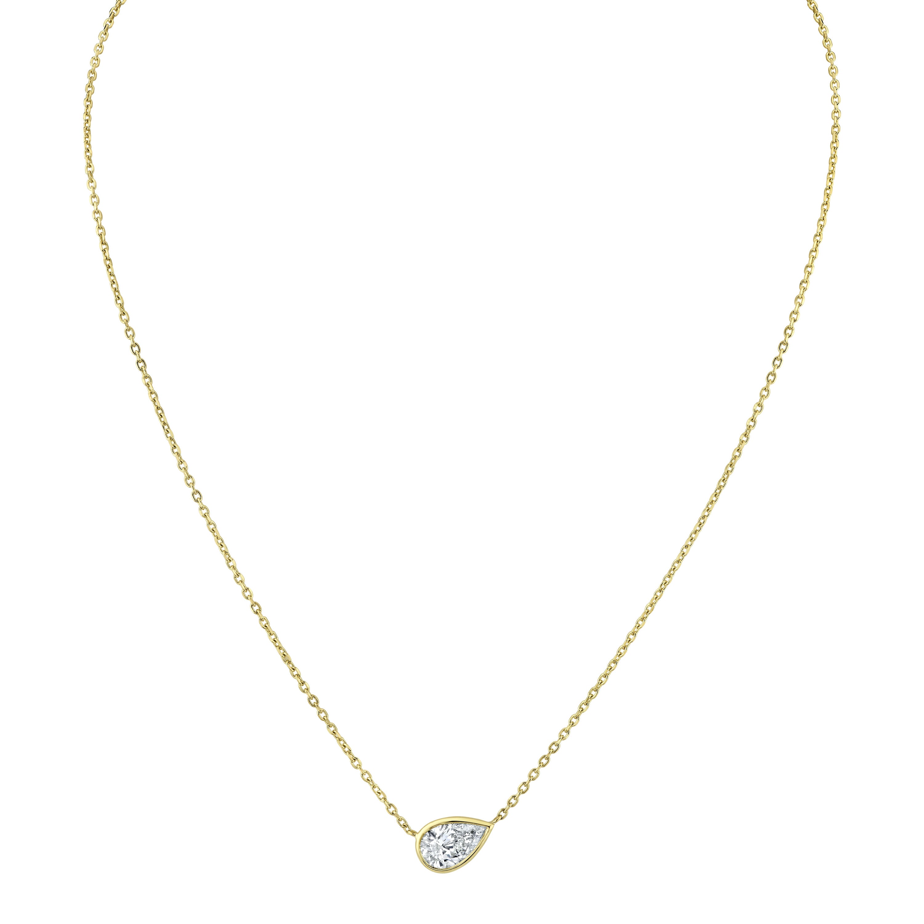 Pear Shape Diamond Bezel Pendant