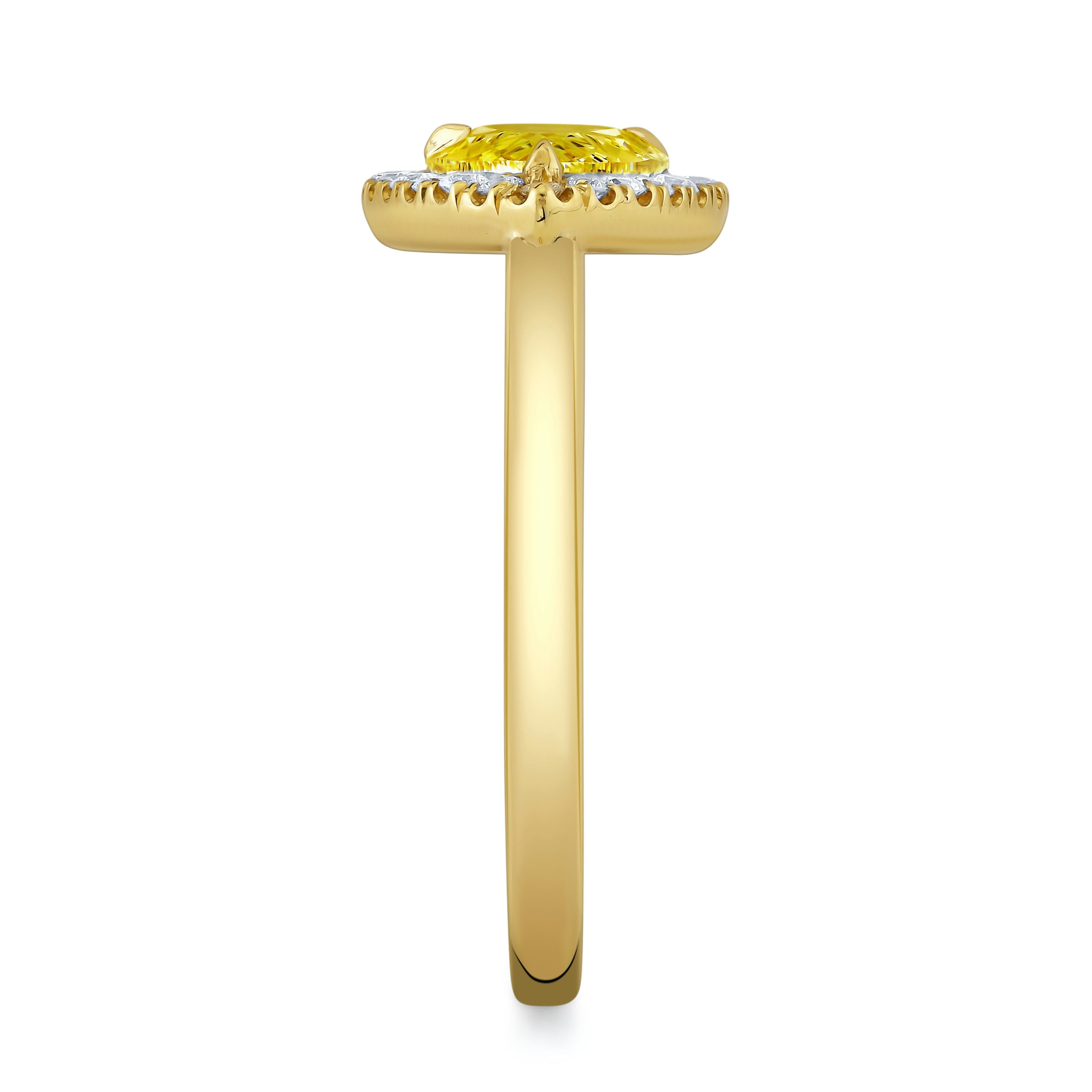 Yellow Pear Shape Diamond Halo Ring