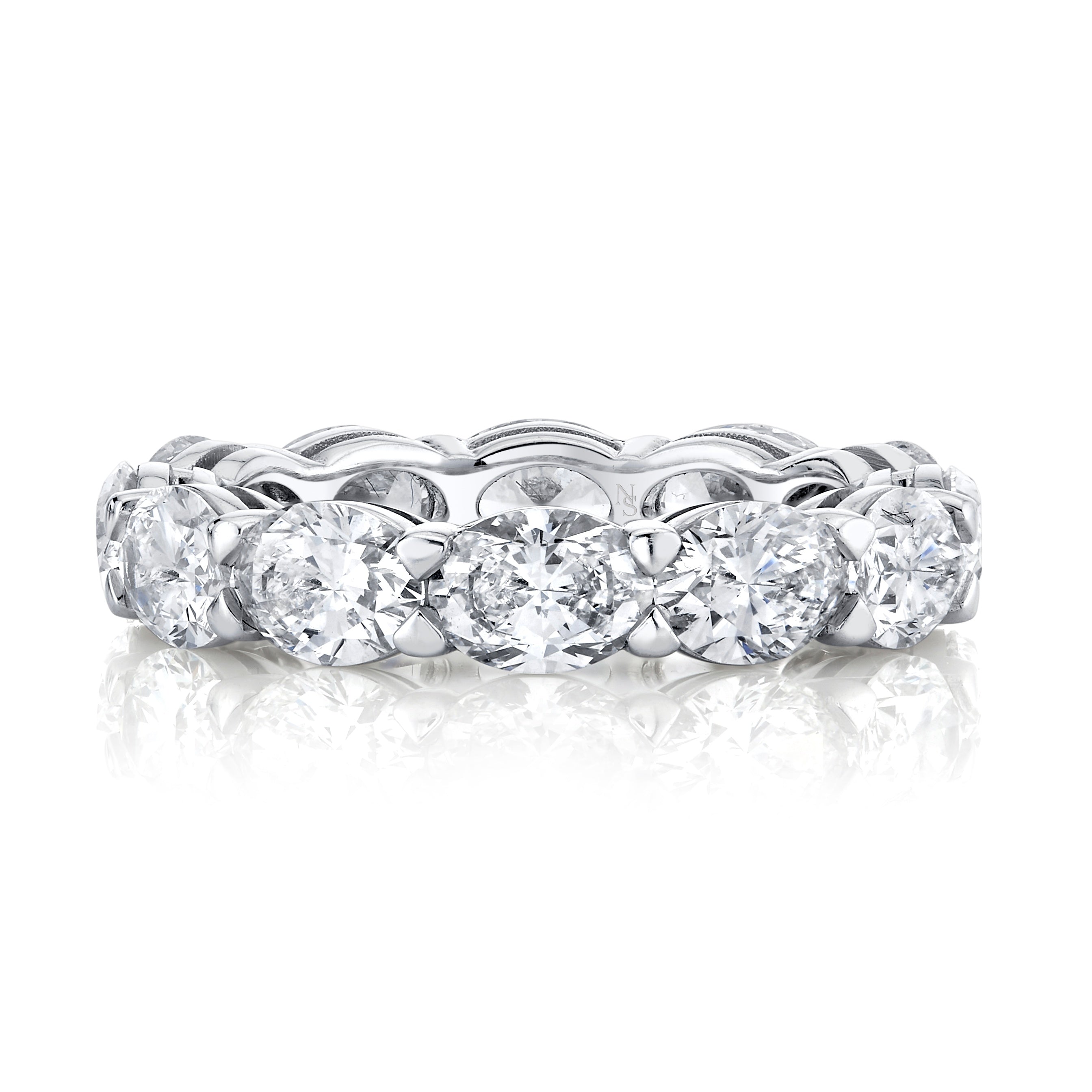 East-West Oval Cut Eternity Band