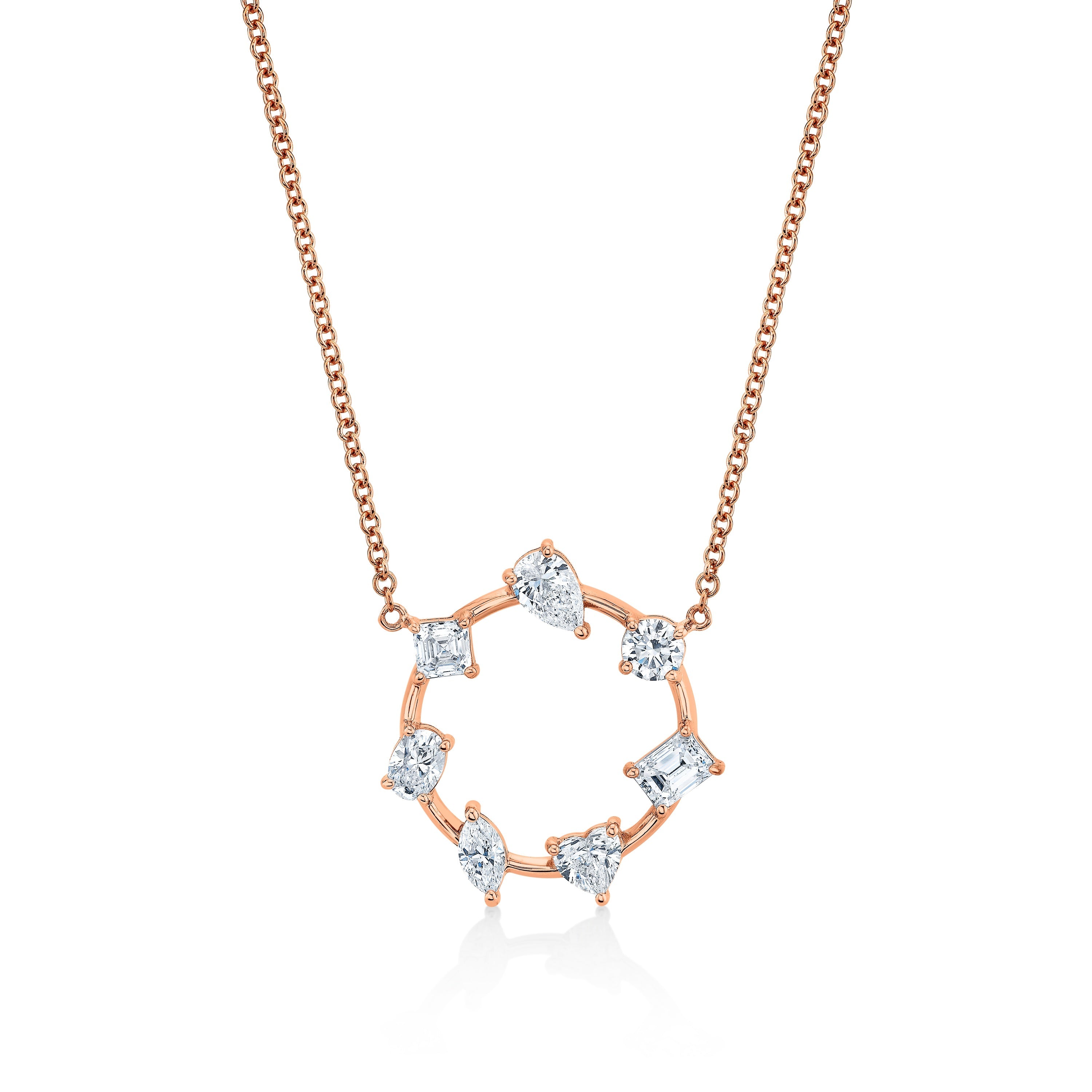 Circle of Shapes in 18k Yellow Gold Pendant