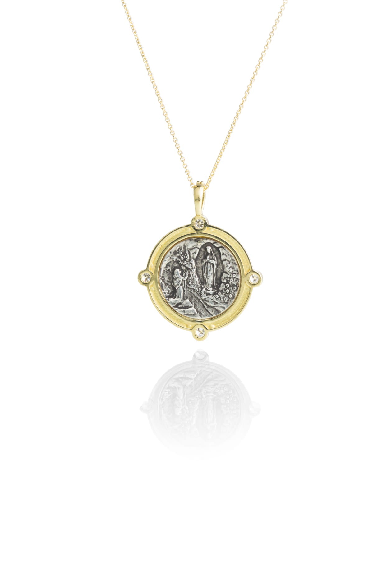 Our Lady Lourdes Four Diamond Frame - Brother Wolf USA