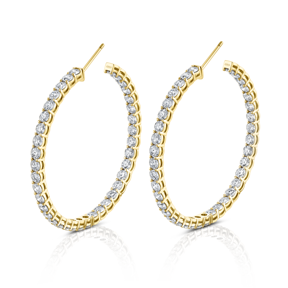 Norman Silverman Signature Diamond Hoop in Yellow Gold