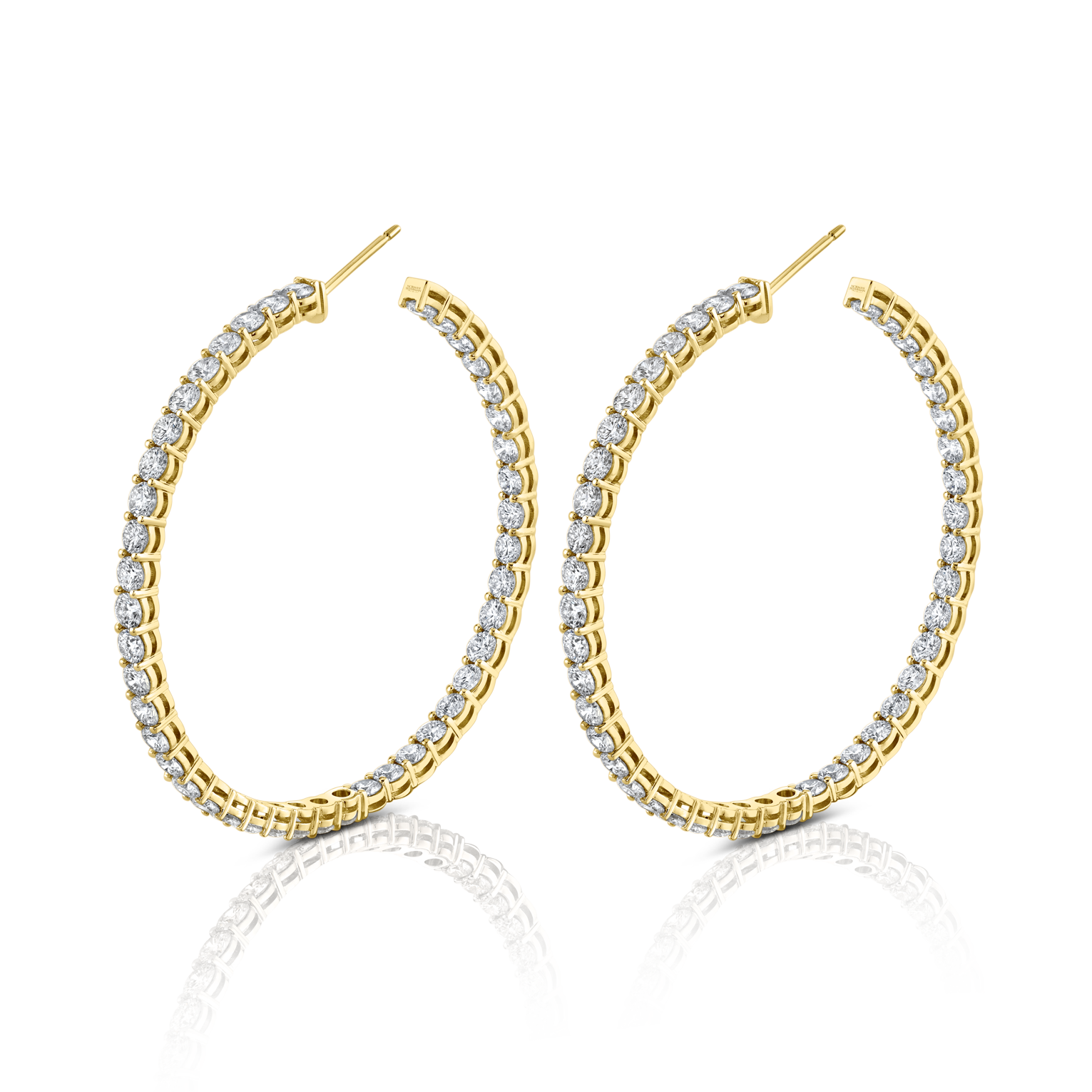 Norman Silverman Signature Diamond Hoop in Yellow Gold