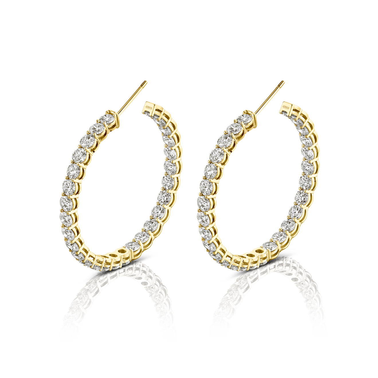 Norman Silverman Signature Diamond Hoop in Yellow Gold