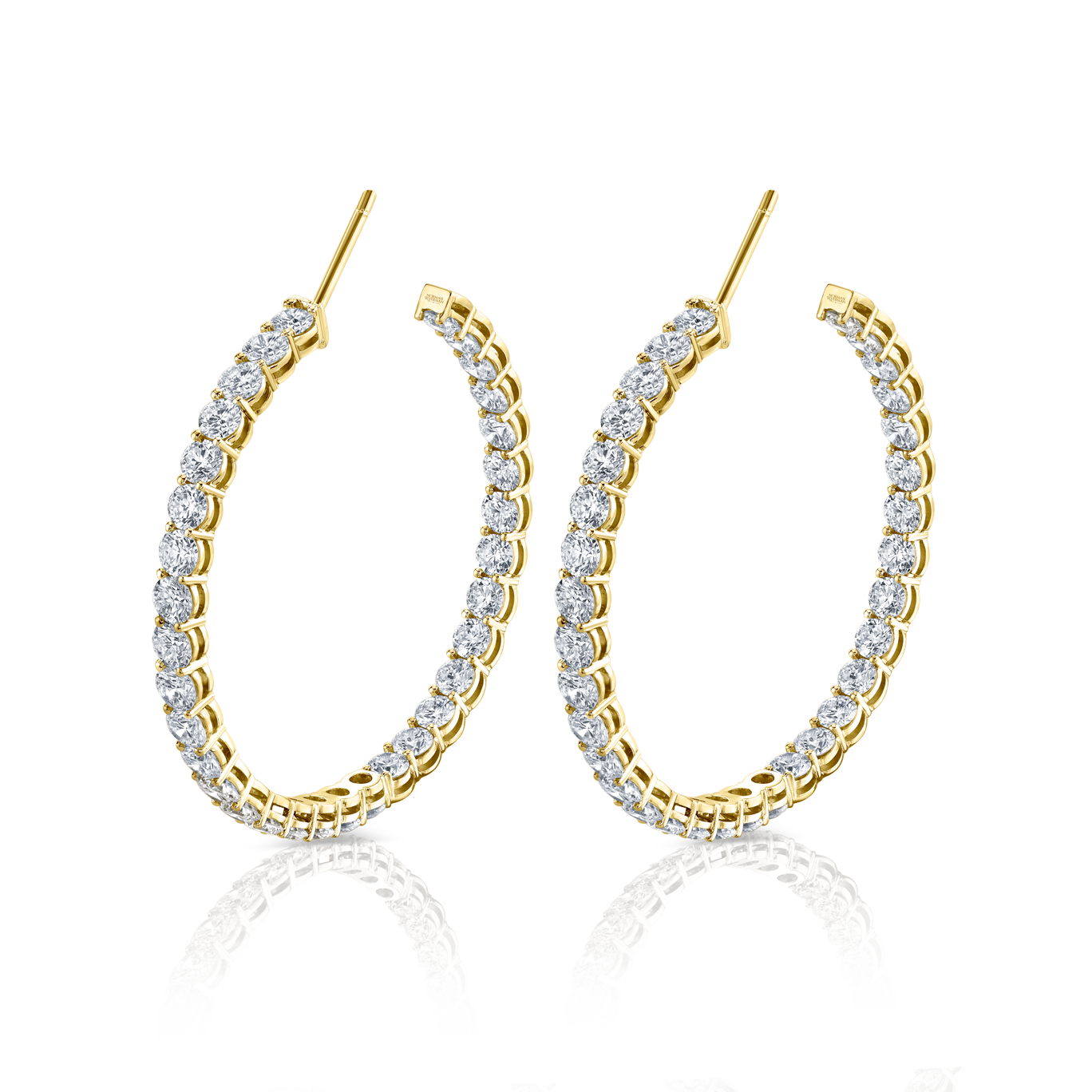 Norman Silverman Signature Diamond Hoop in Yellow Gold