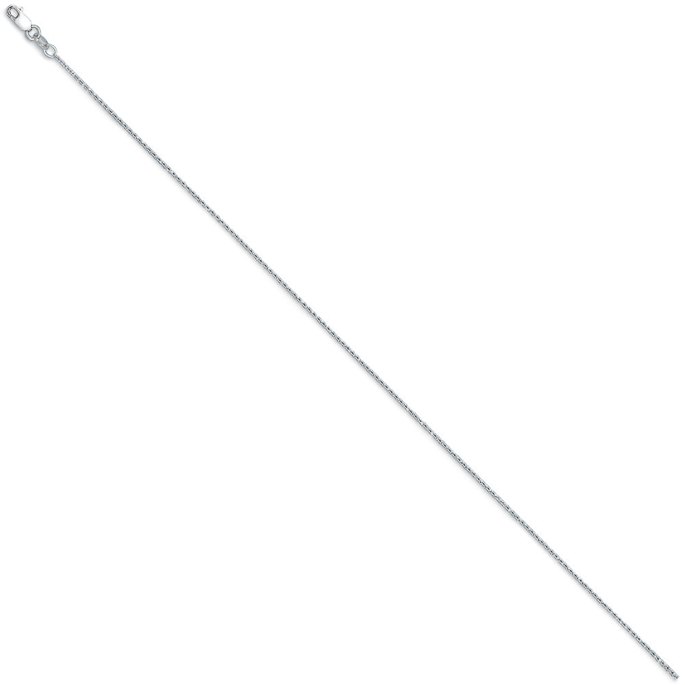 14KT White 1.3mm Cable Chain