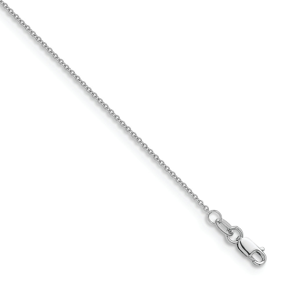 14KT White 1.3mm Cable Chain