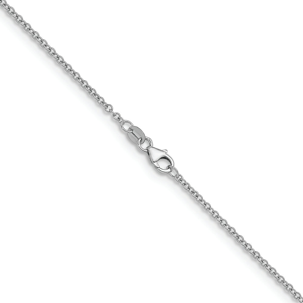 14KT White 2mm Cable Chain